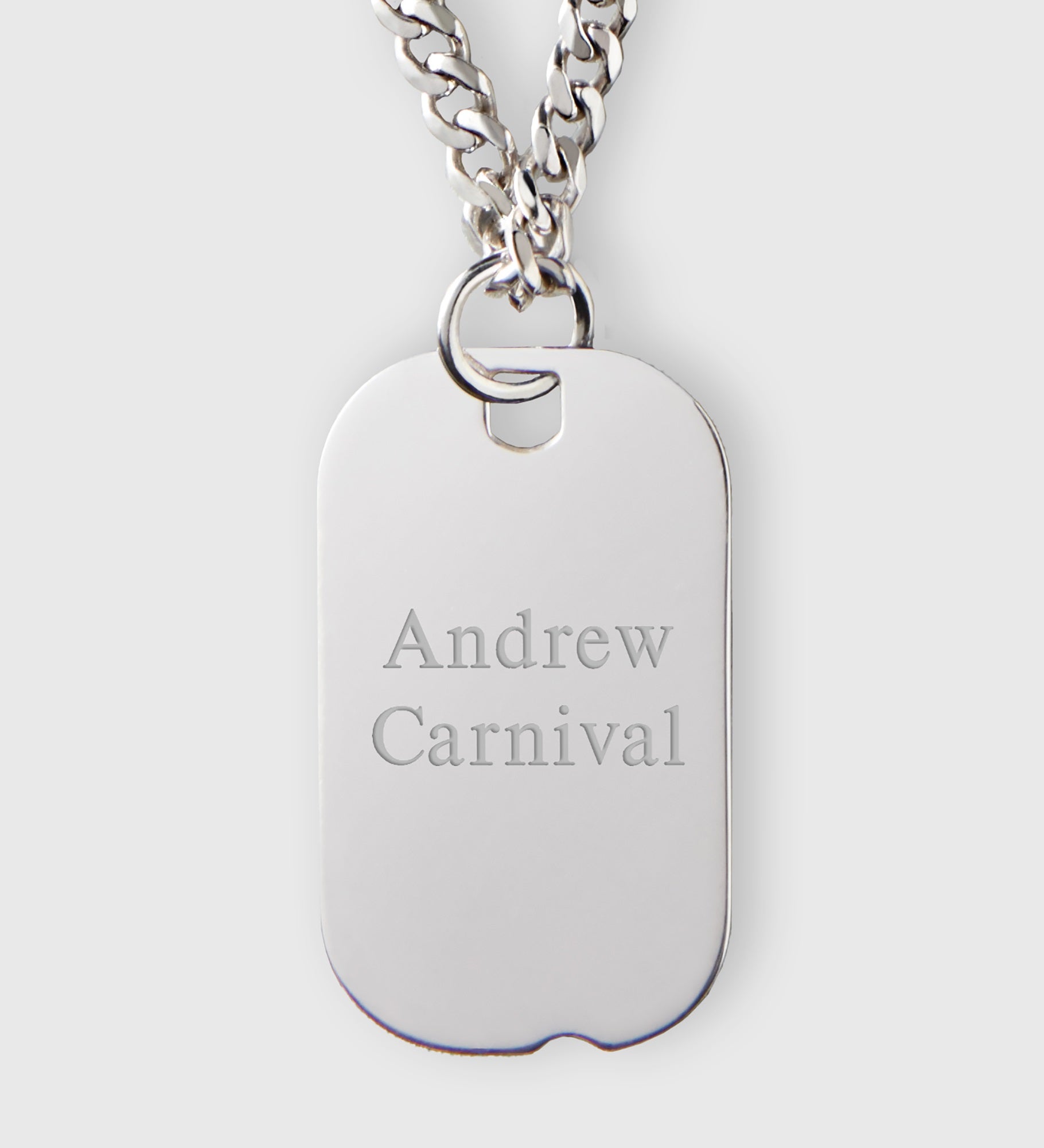 Engraved Sterling Silver Dog Tag for Him