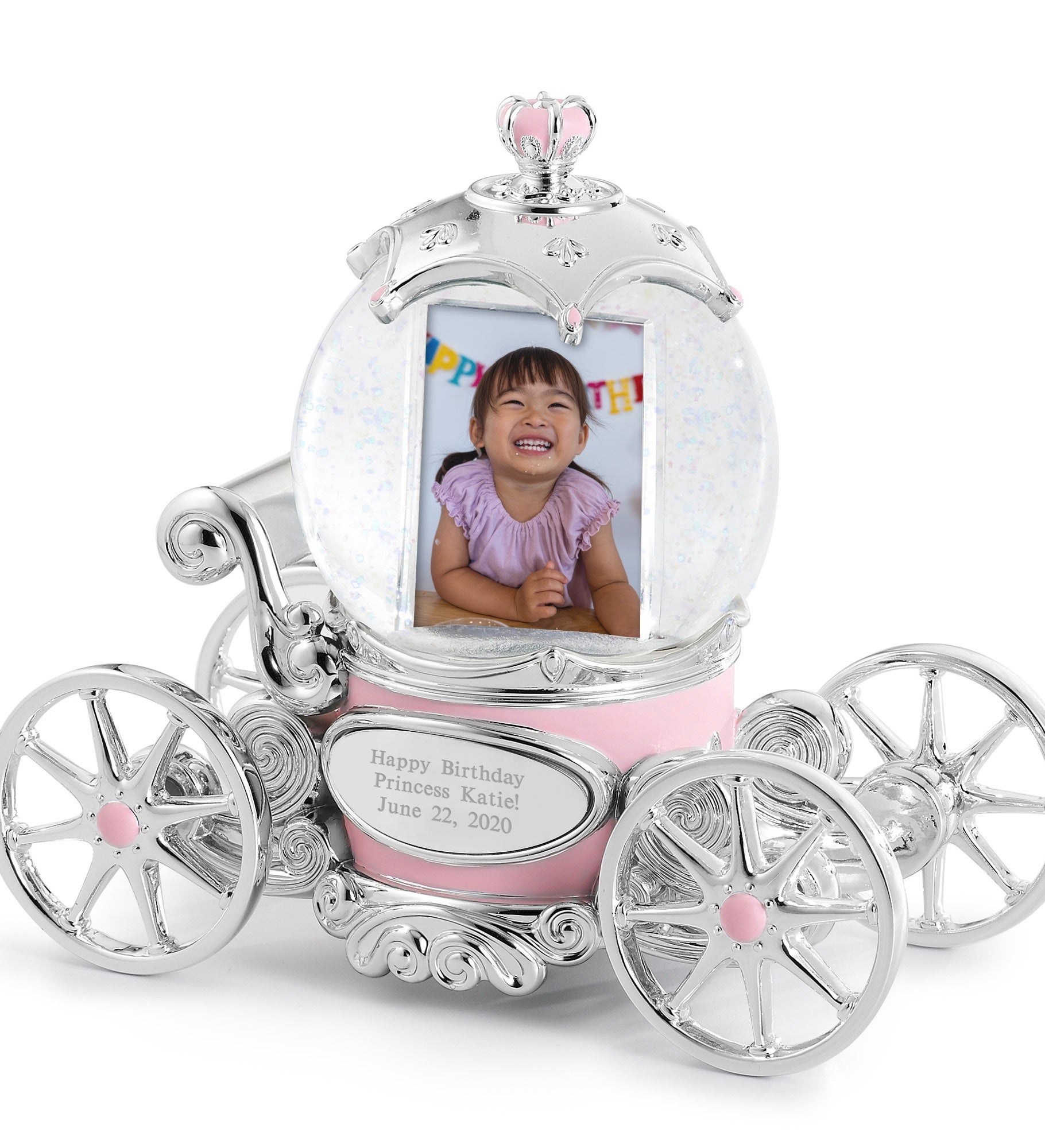 Engraved Princess Carriage Snow Globe