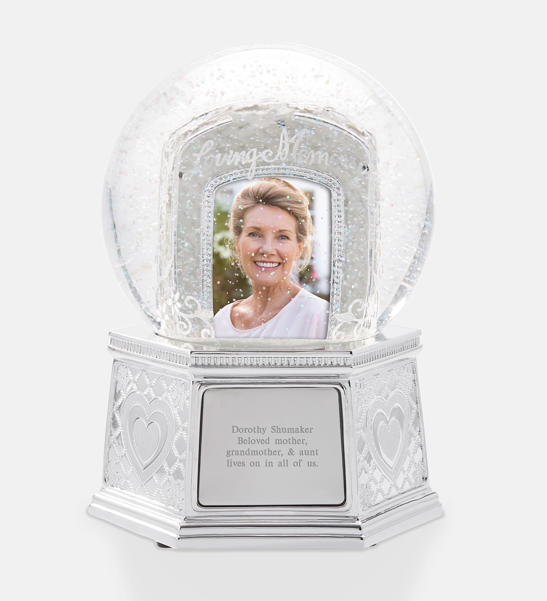 Engraved Memorial Photo Snow Globe