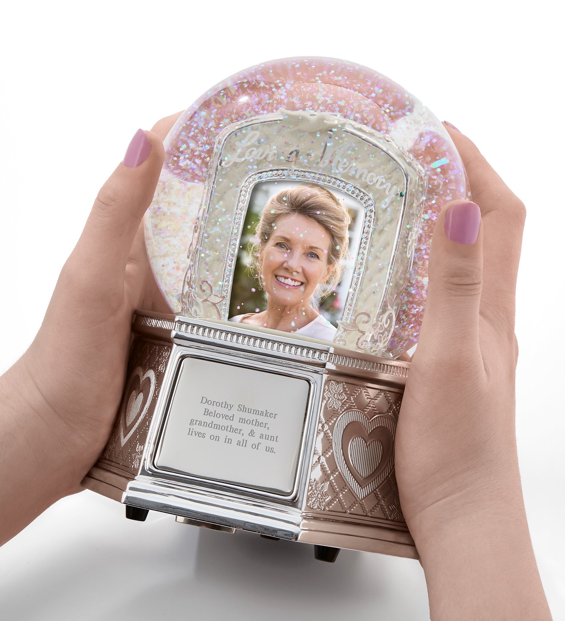 Engraved Memorial Photo Snow Globe