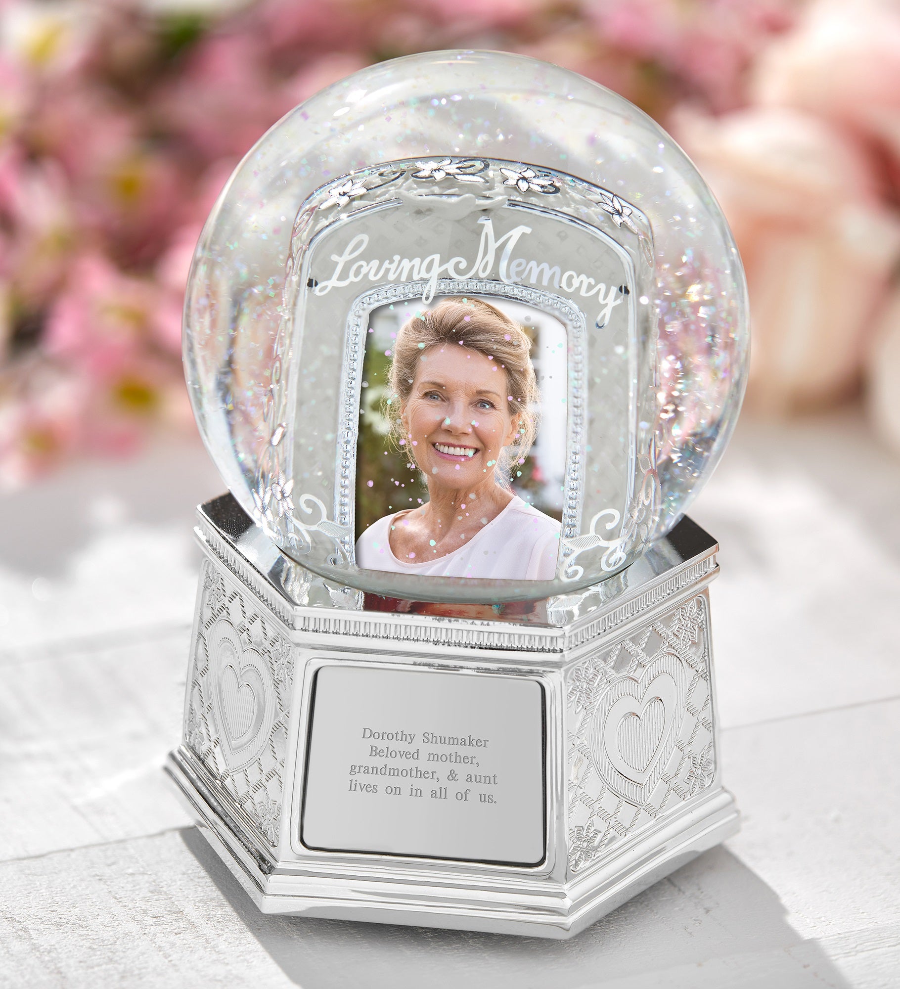 Engraved Memorial Photo Snow Globe