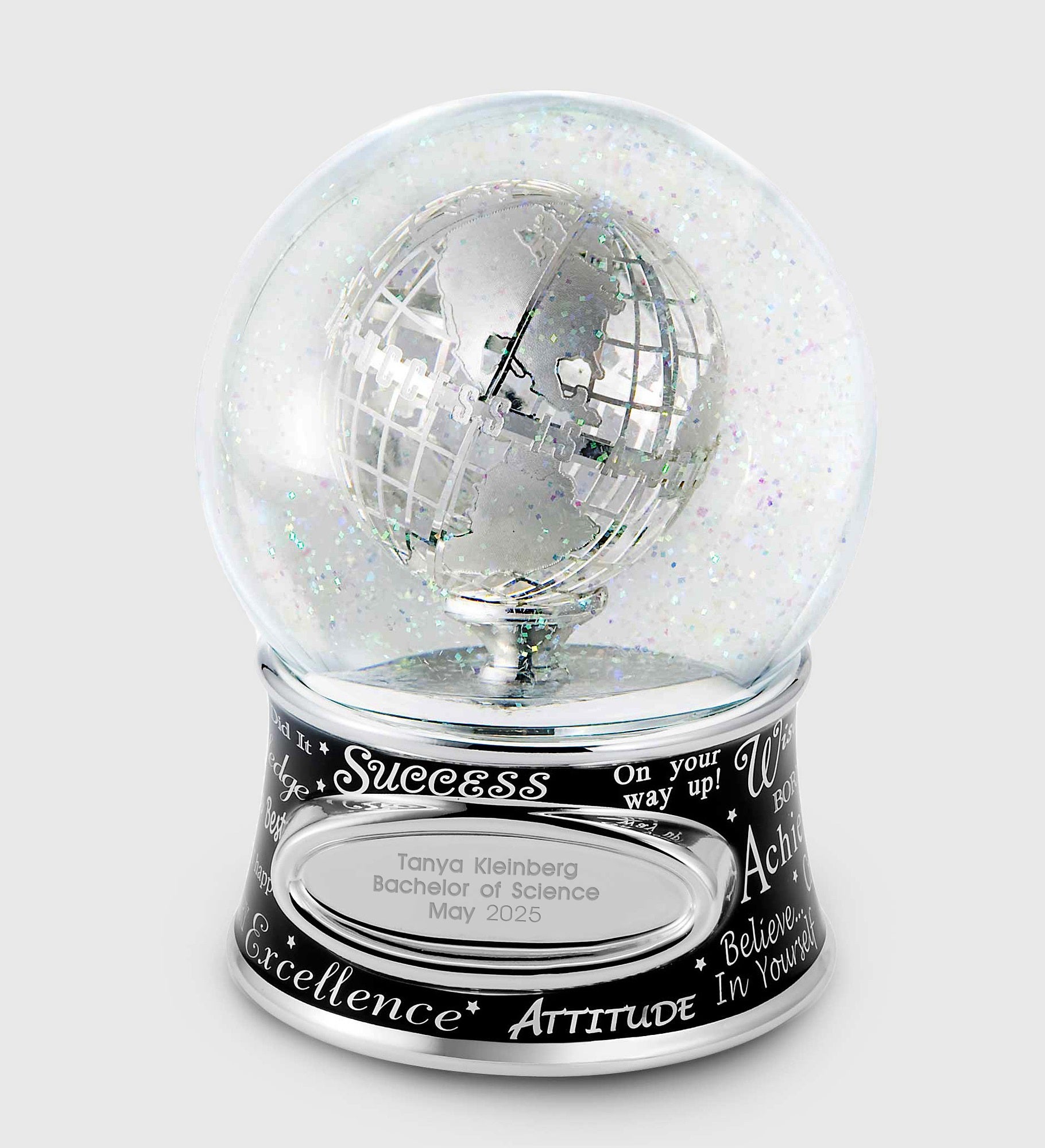 Engraved Graduation Success Snow Globe