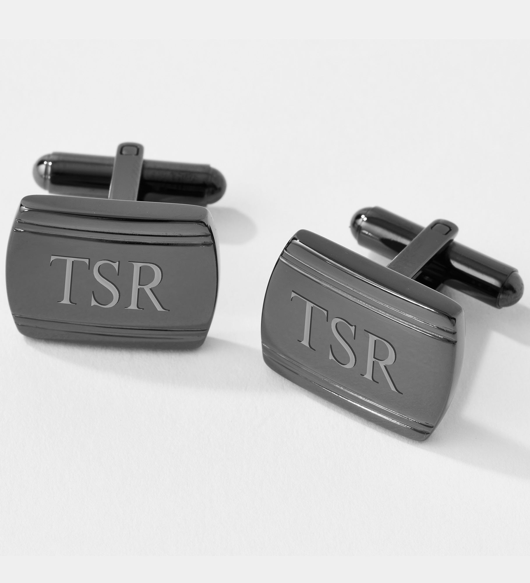 Engraved Gunmetal Cufflinks