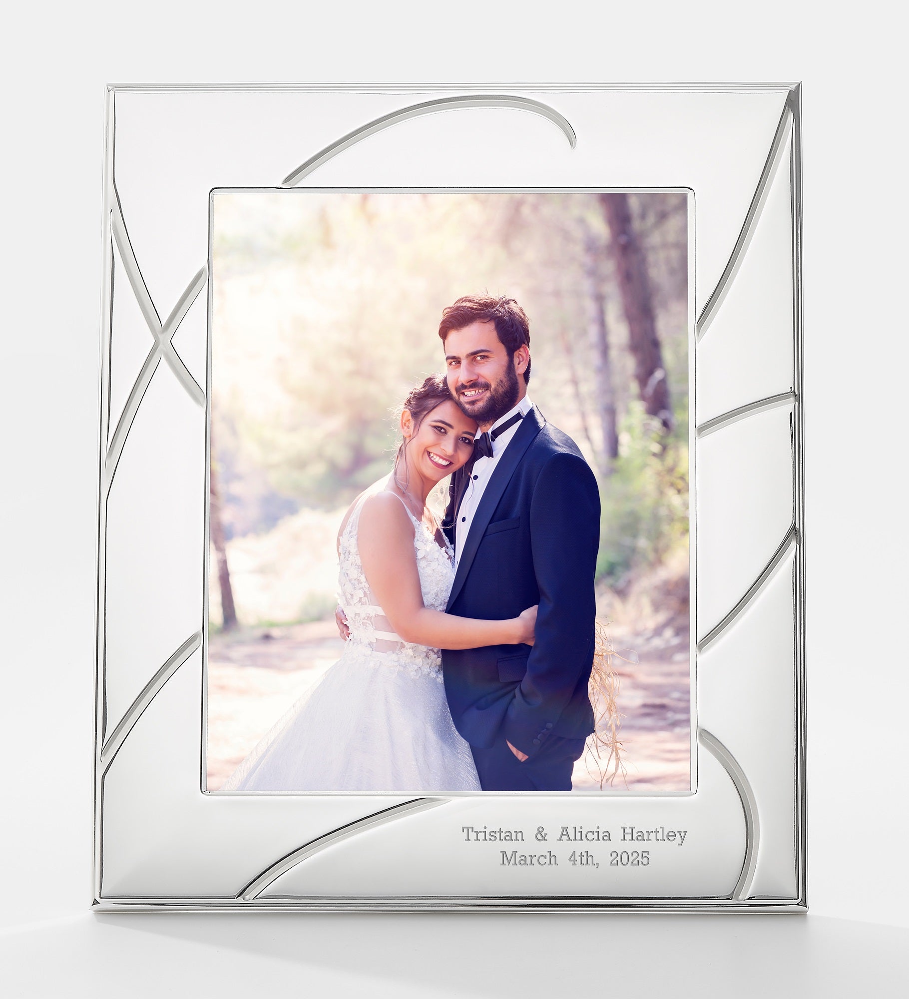 Engraved Lenox "Adorn" Wedding 8x10 Picture Frame
