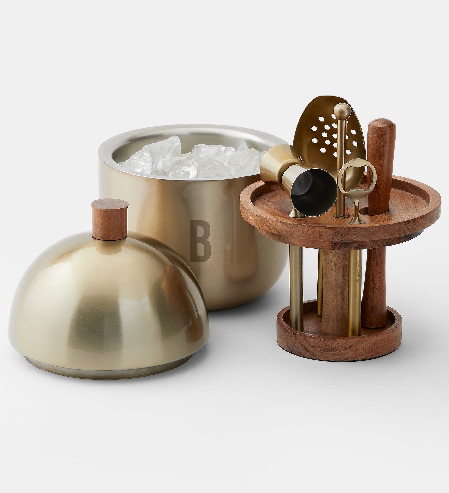  Engraved Lenox Gold Monogram Bar Set