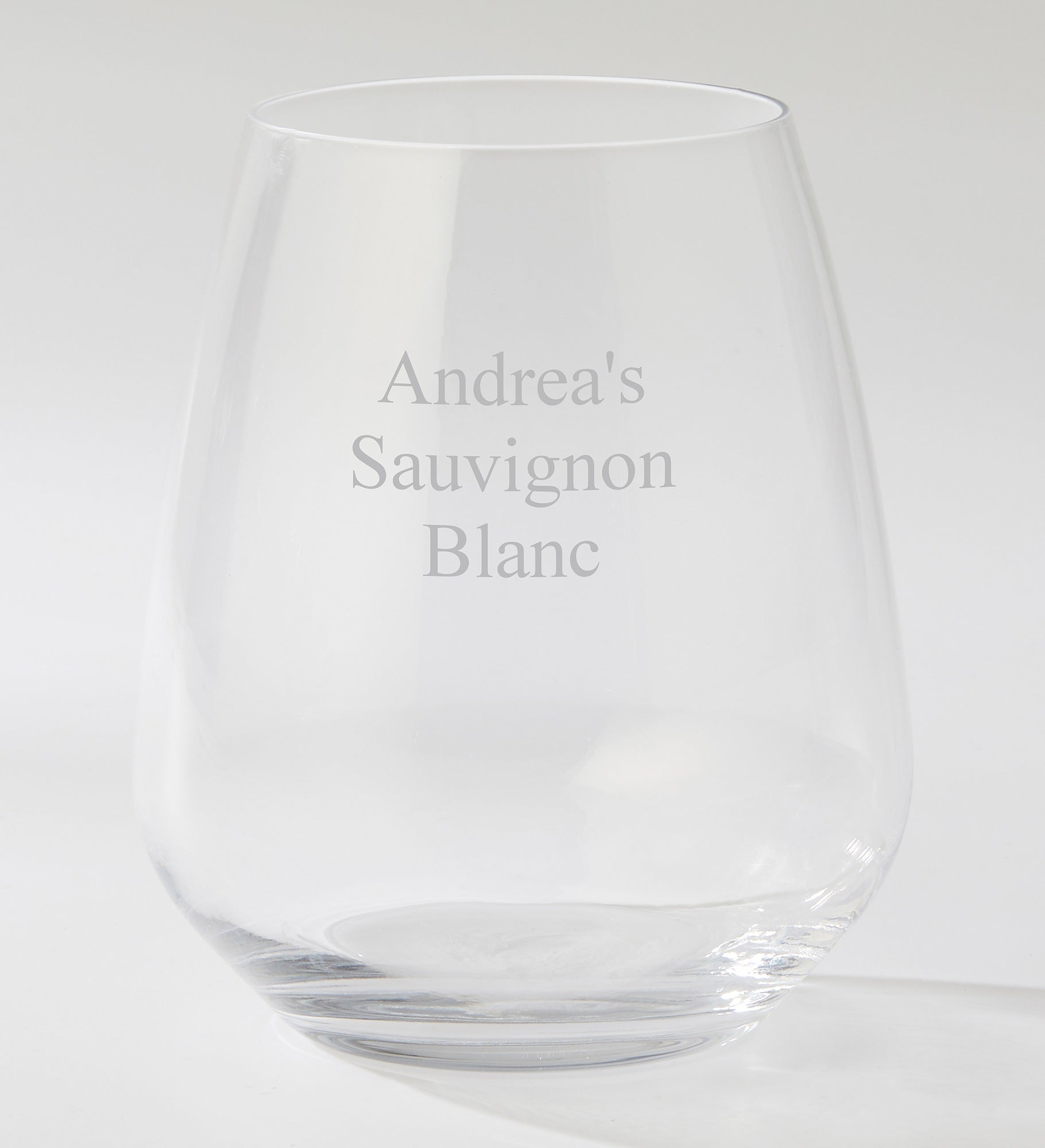 Engraved Luigi Bormioli Atelier Stemless Wine Glass