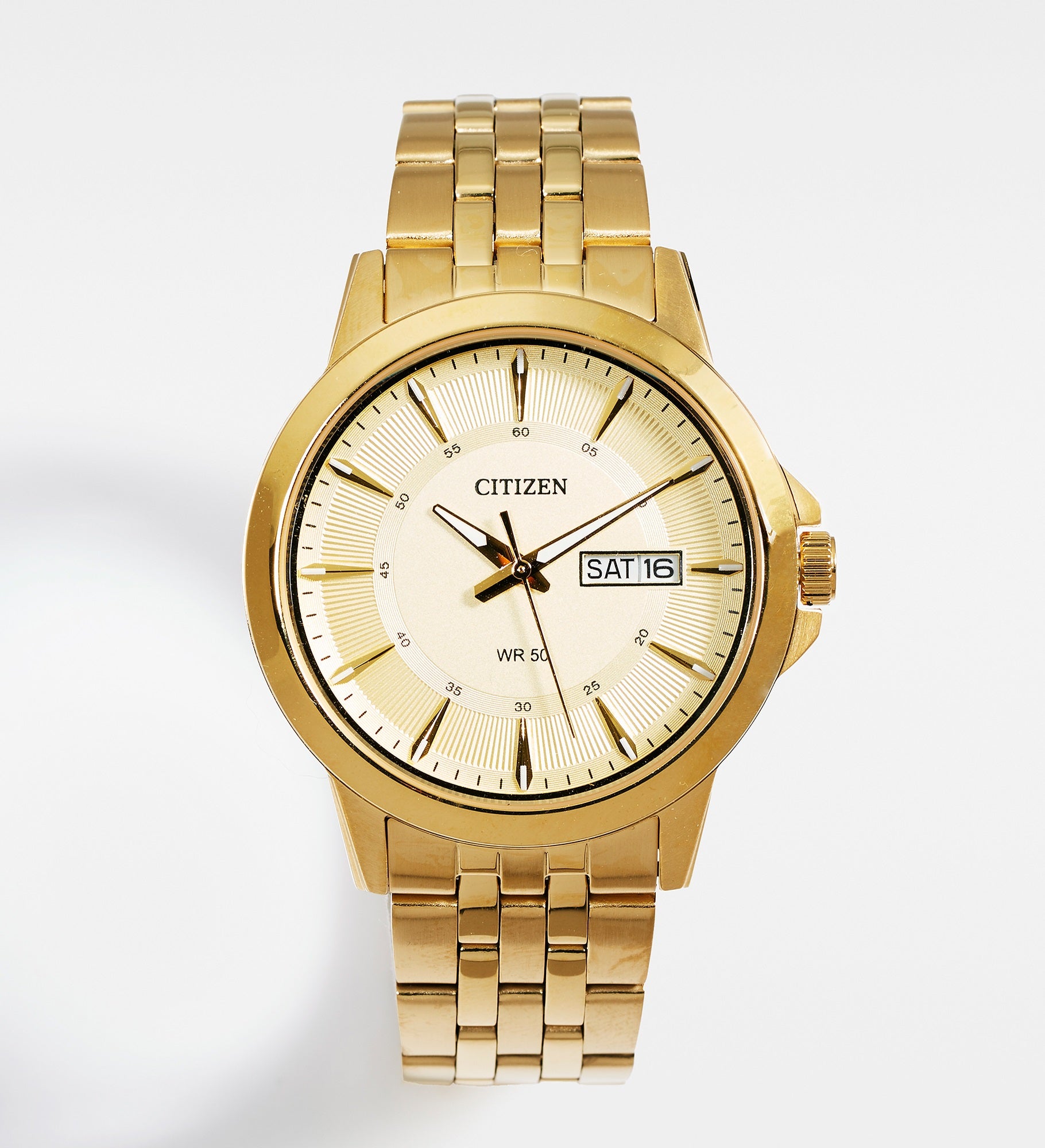 Engraved Citizen Milestone Gold & Steel Quartz Watch