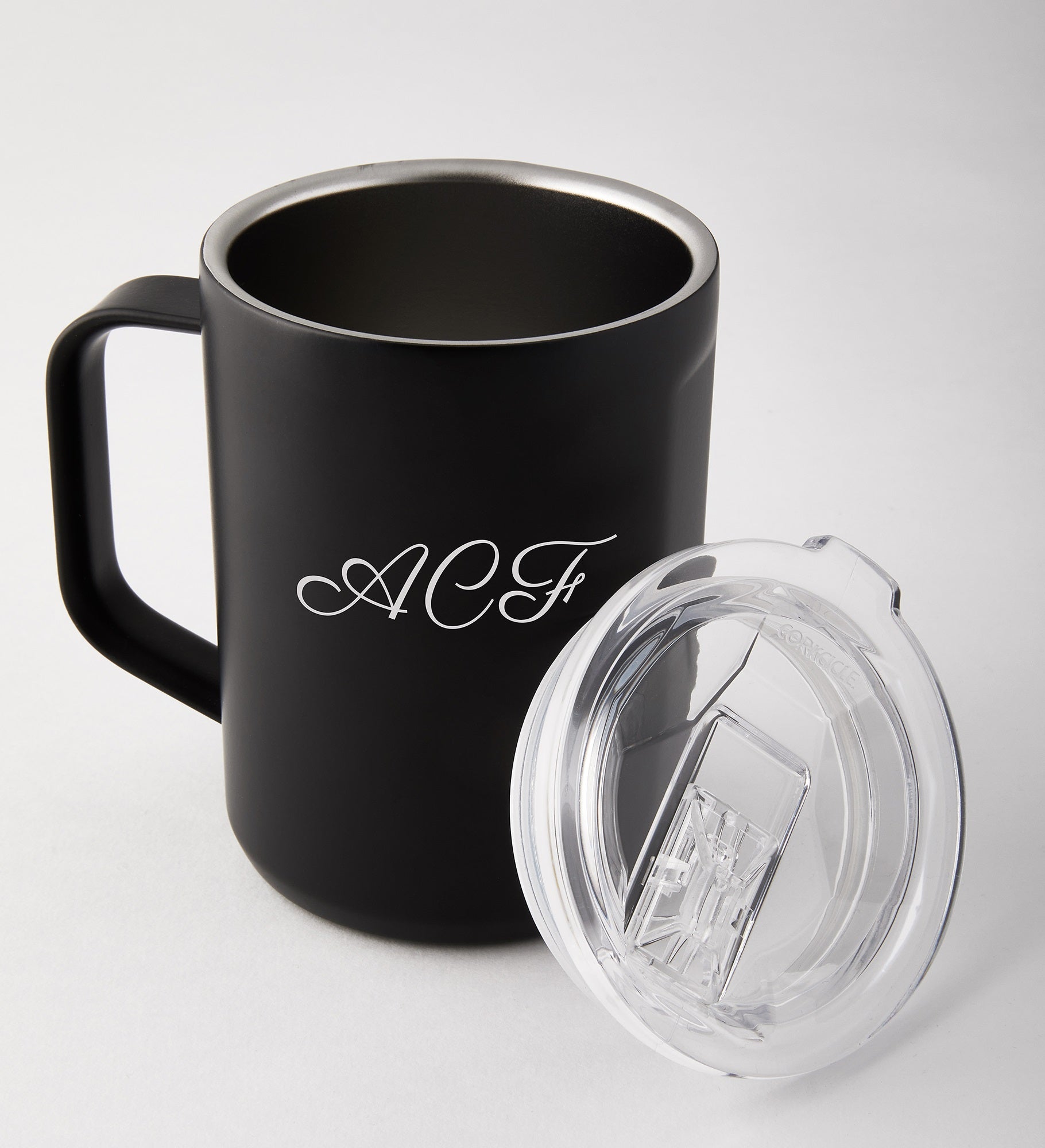 Engraved Corkcicle Monogram 16oz Insulated Mug in Black