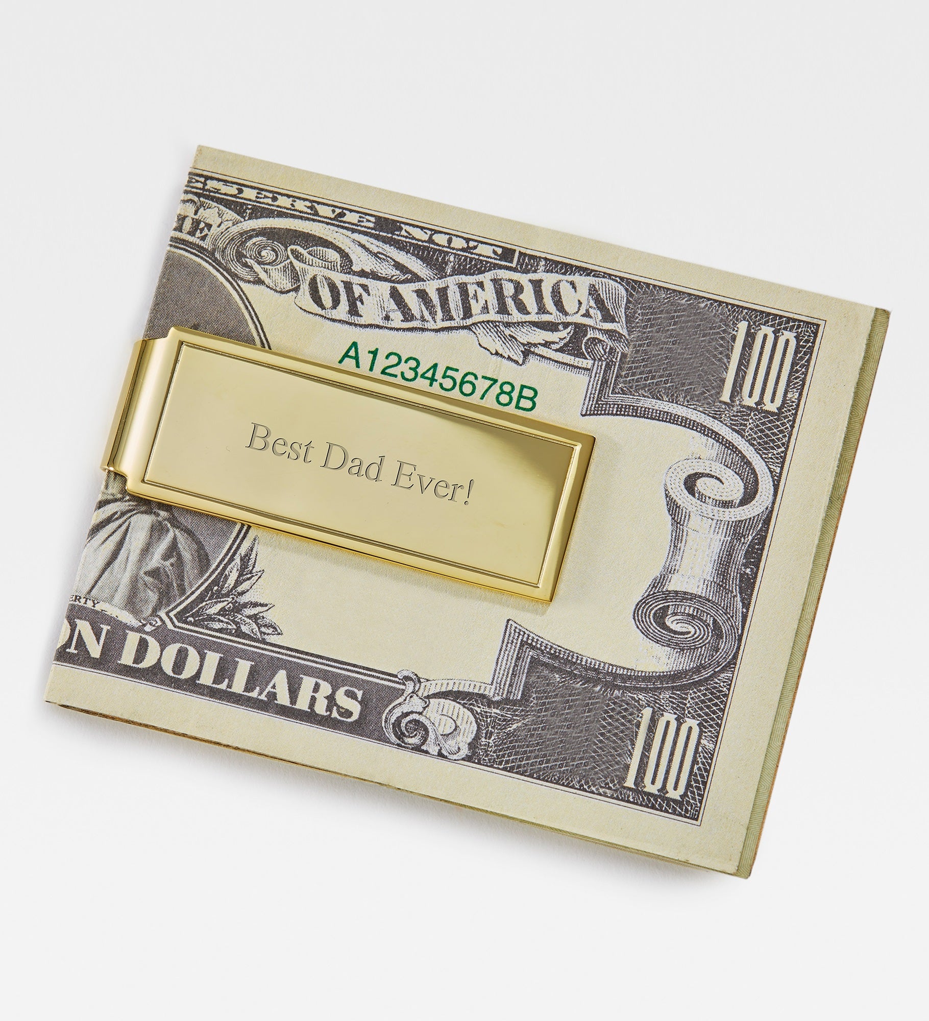  Engraved for Dad- Gold Over Sterling Silver Money Clip