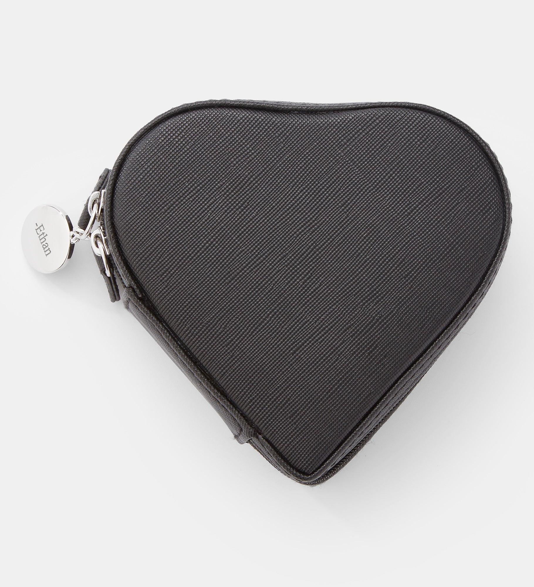  Engraved Heart Jewelry Box and Travel Case in Black