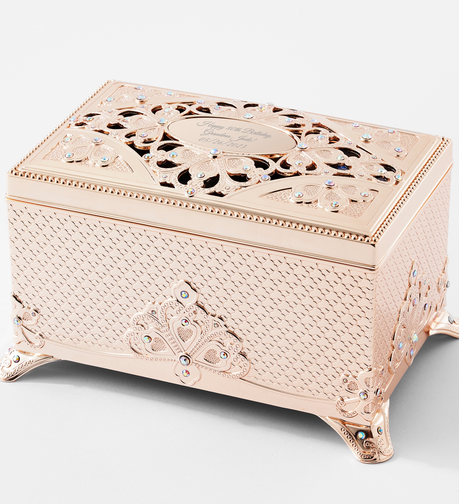 Engraved Golden Anastasia Musical Jewelry Box 