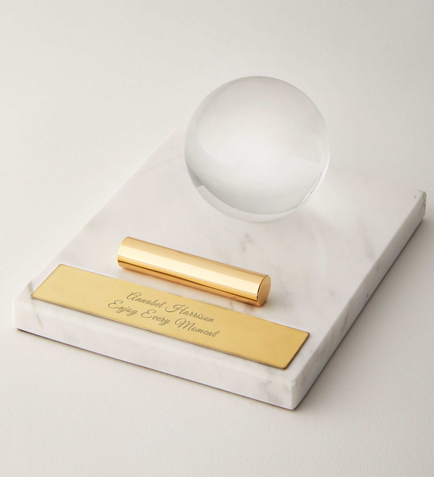 Engraved White Marble Phone Stand