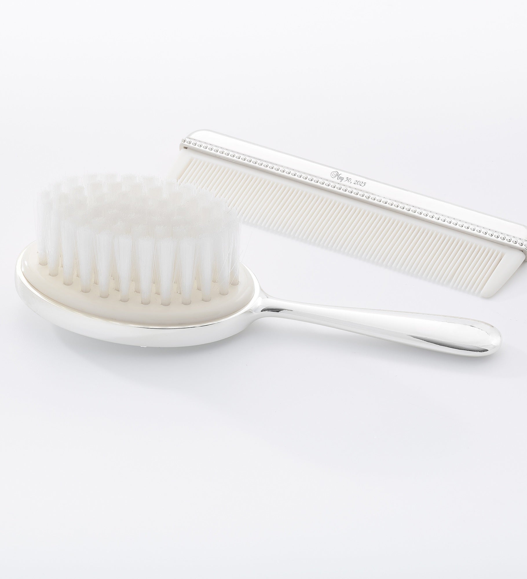 Engraved Baby Beaded Comb and Brush Set