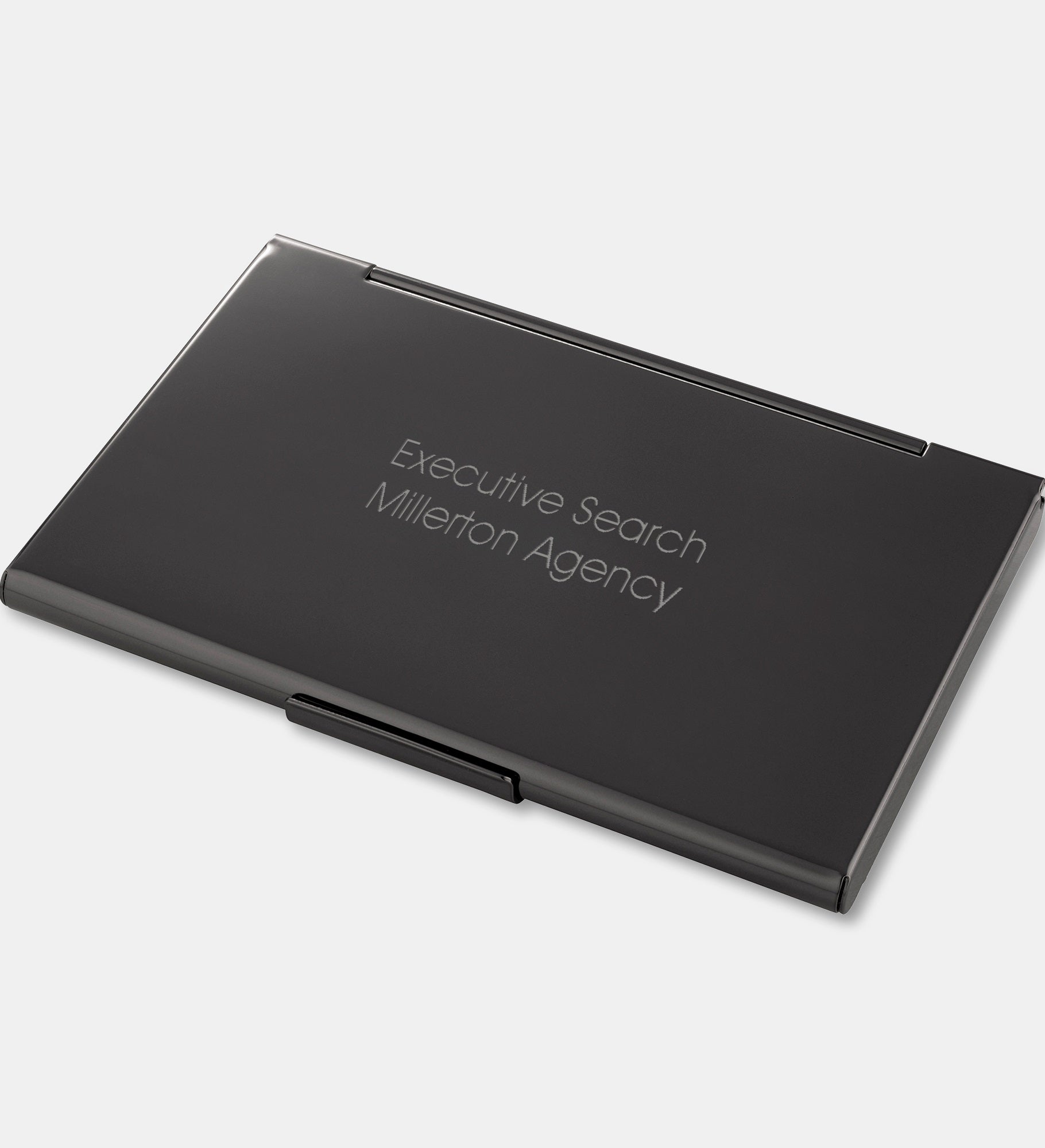 Engraved Gunmetal Step Design Card Case