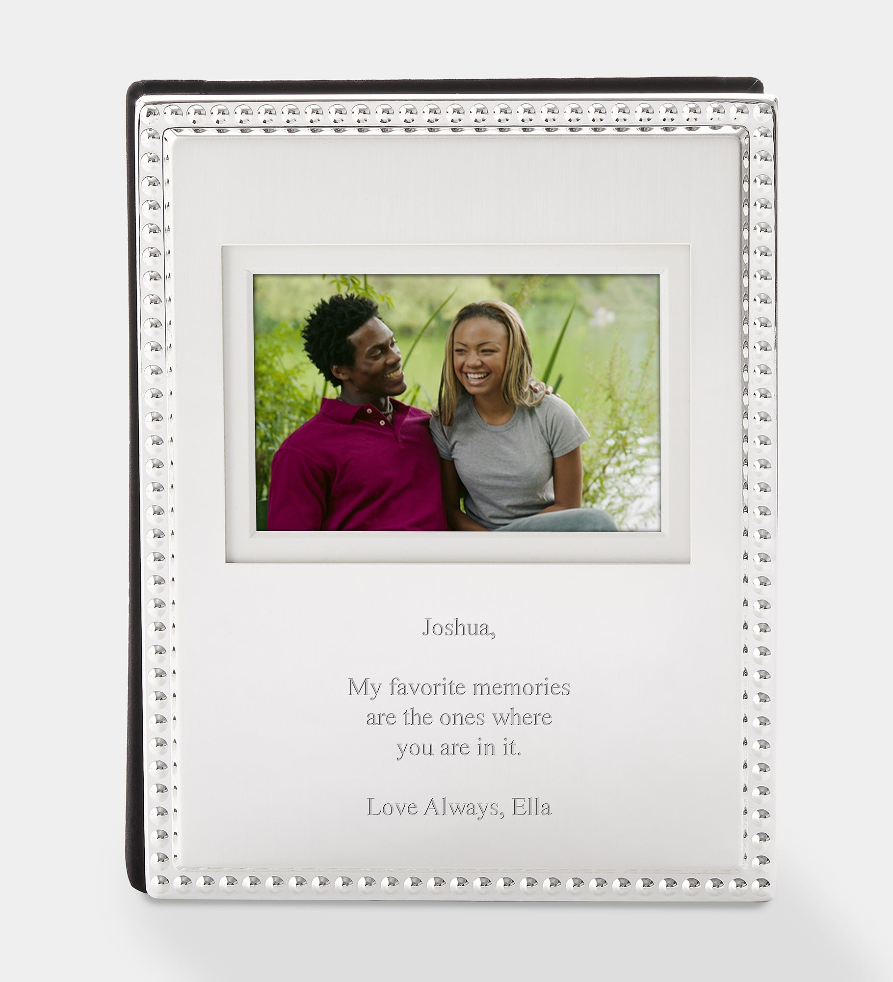 Engraved Silver Beaded Mini Photo Album