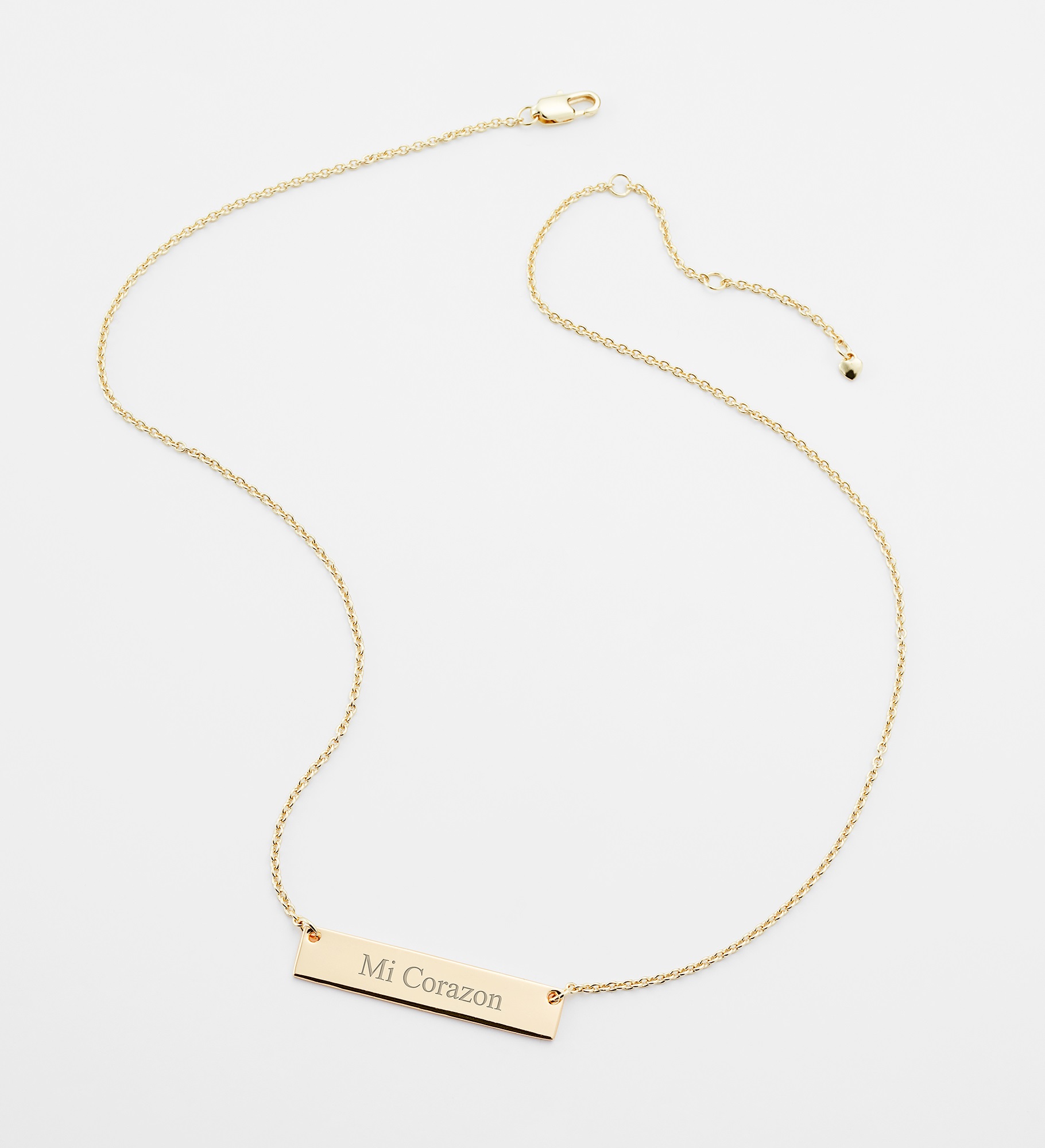  Engraved Gold Bar Necklace