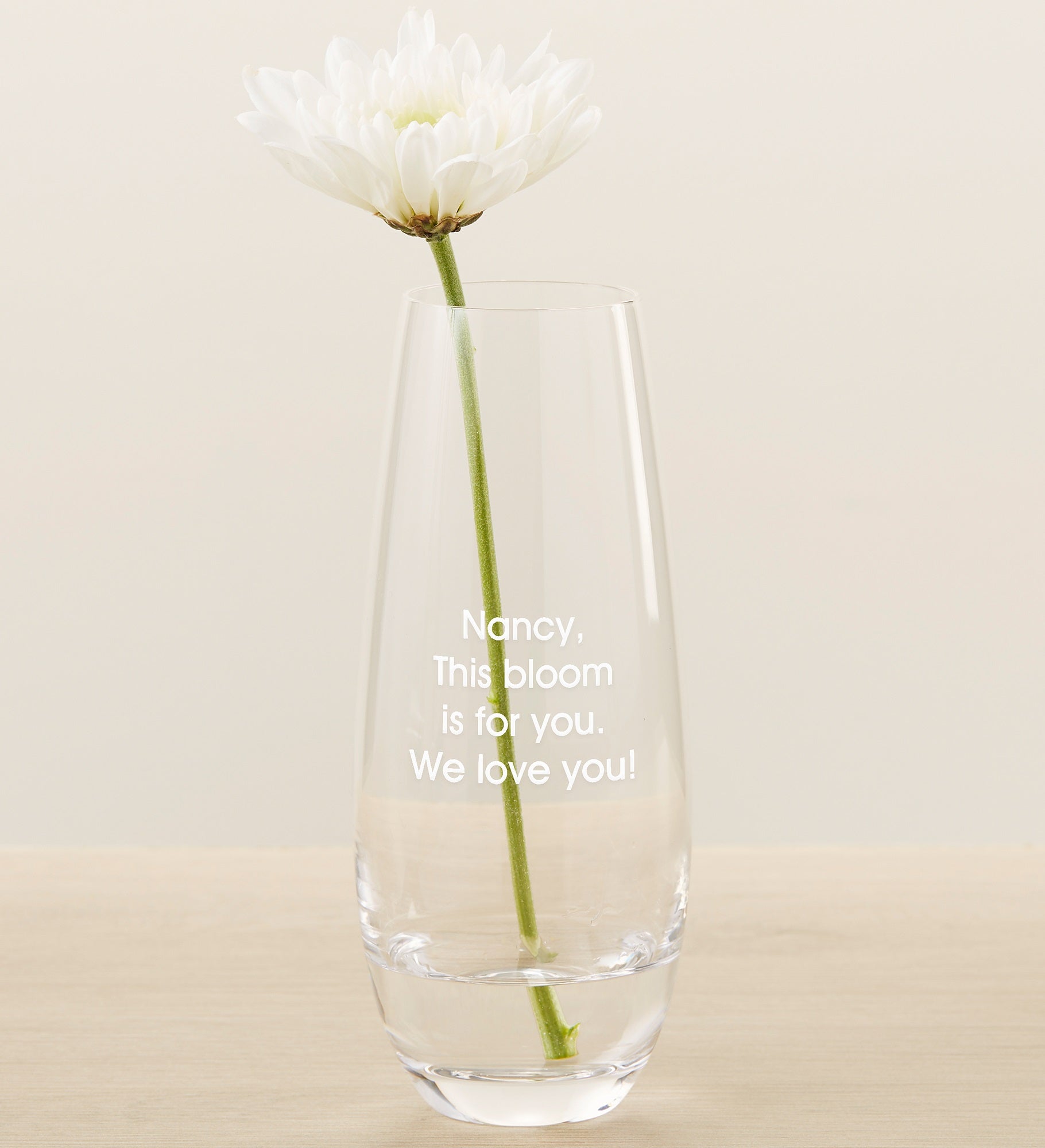 Etched Glass Bud Vase