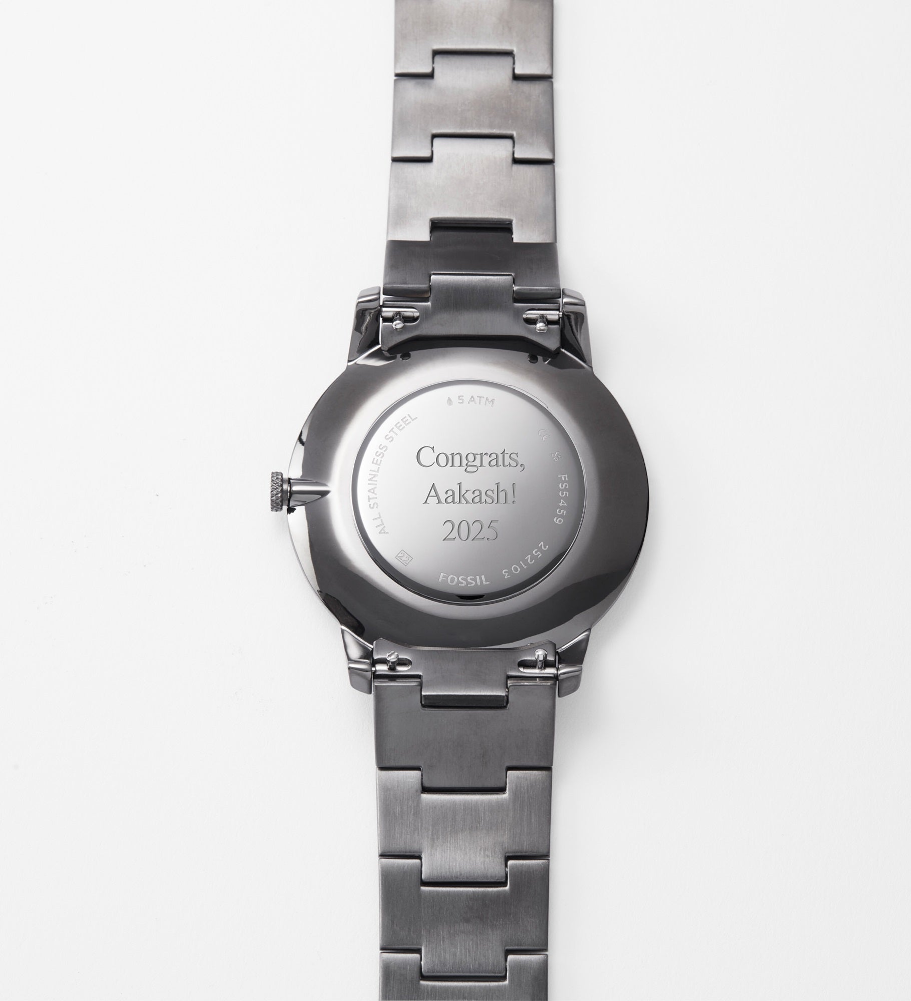 Engraved Fossil Minimalist Smoke Watch