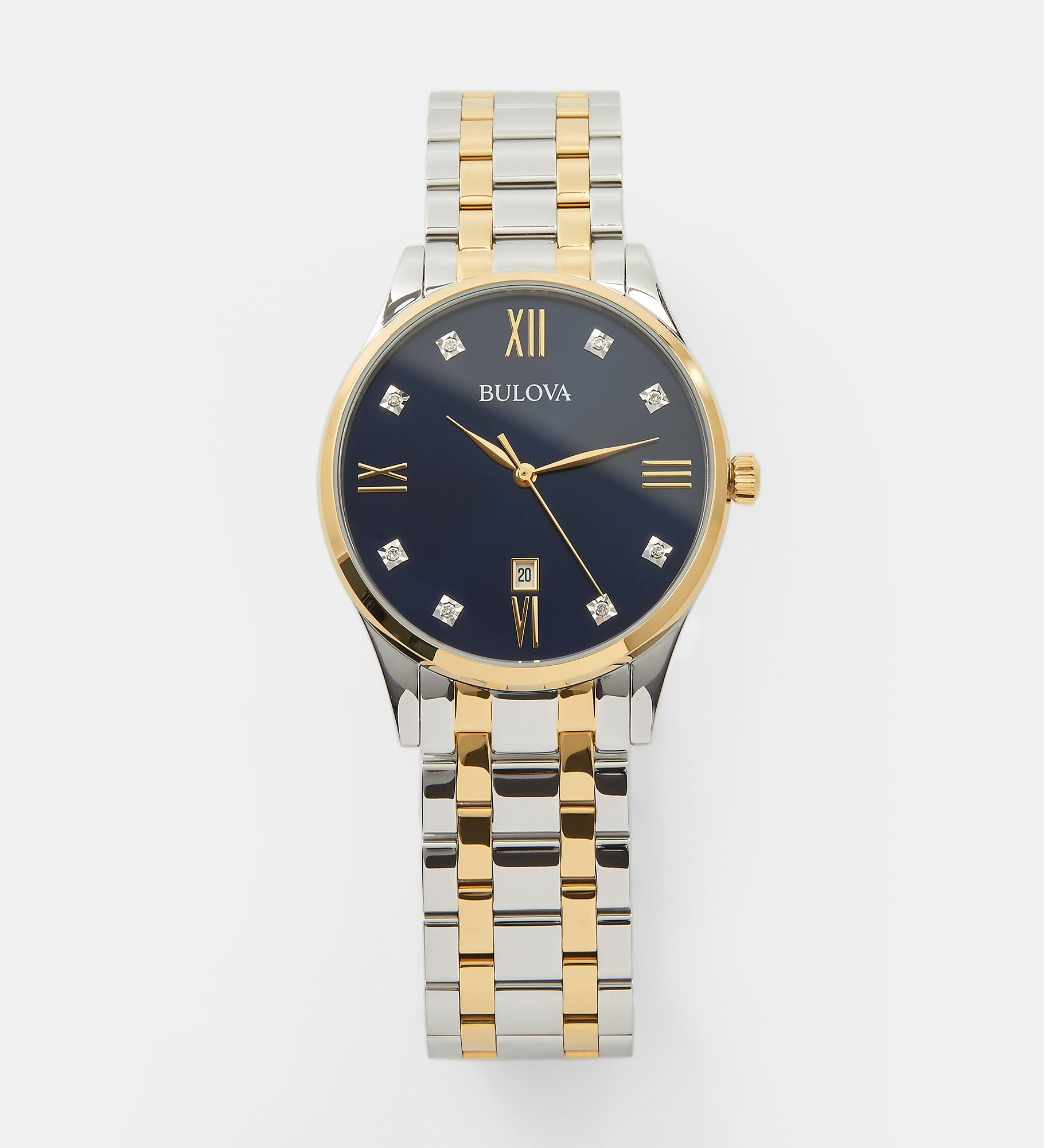 Engraved Bulova Two-Tone Diamond Watch