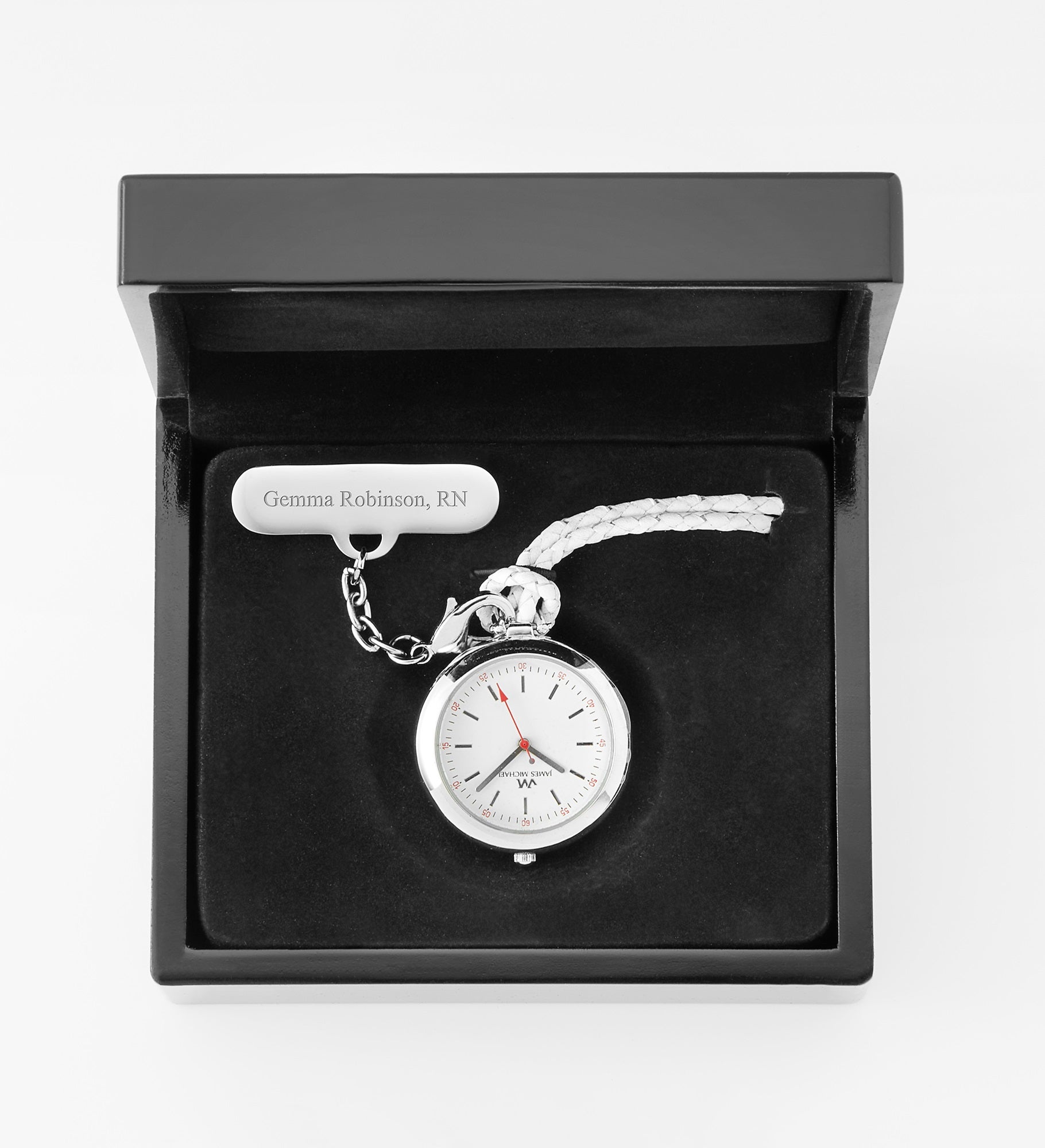 Engraved Nurse Pin and Necklace Watch with Keepsake Box