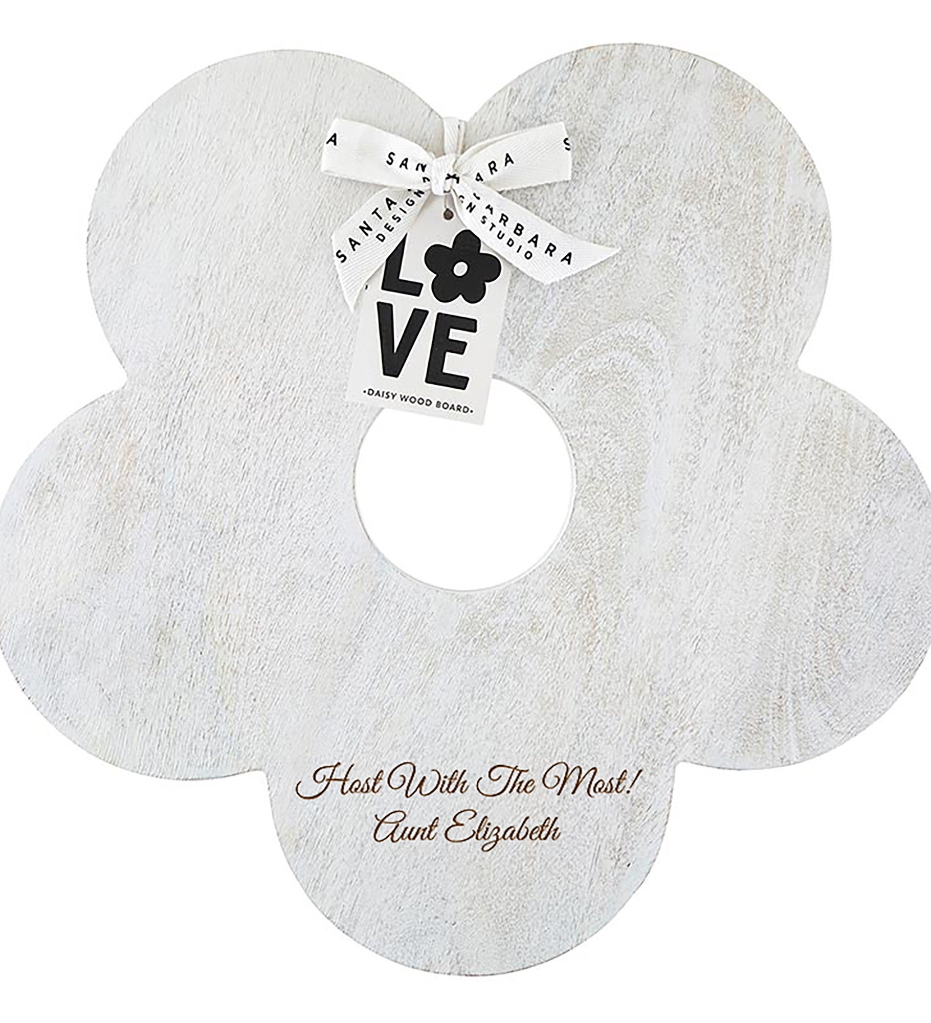 Engraved Daisy Wood Serving Board