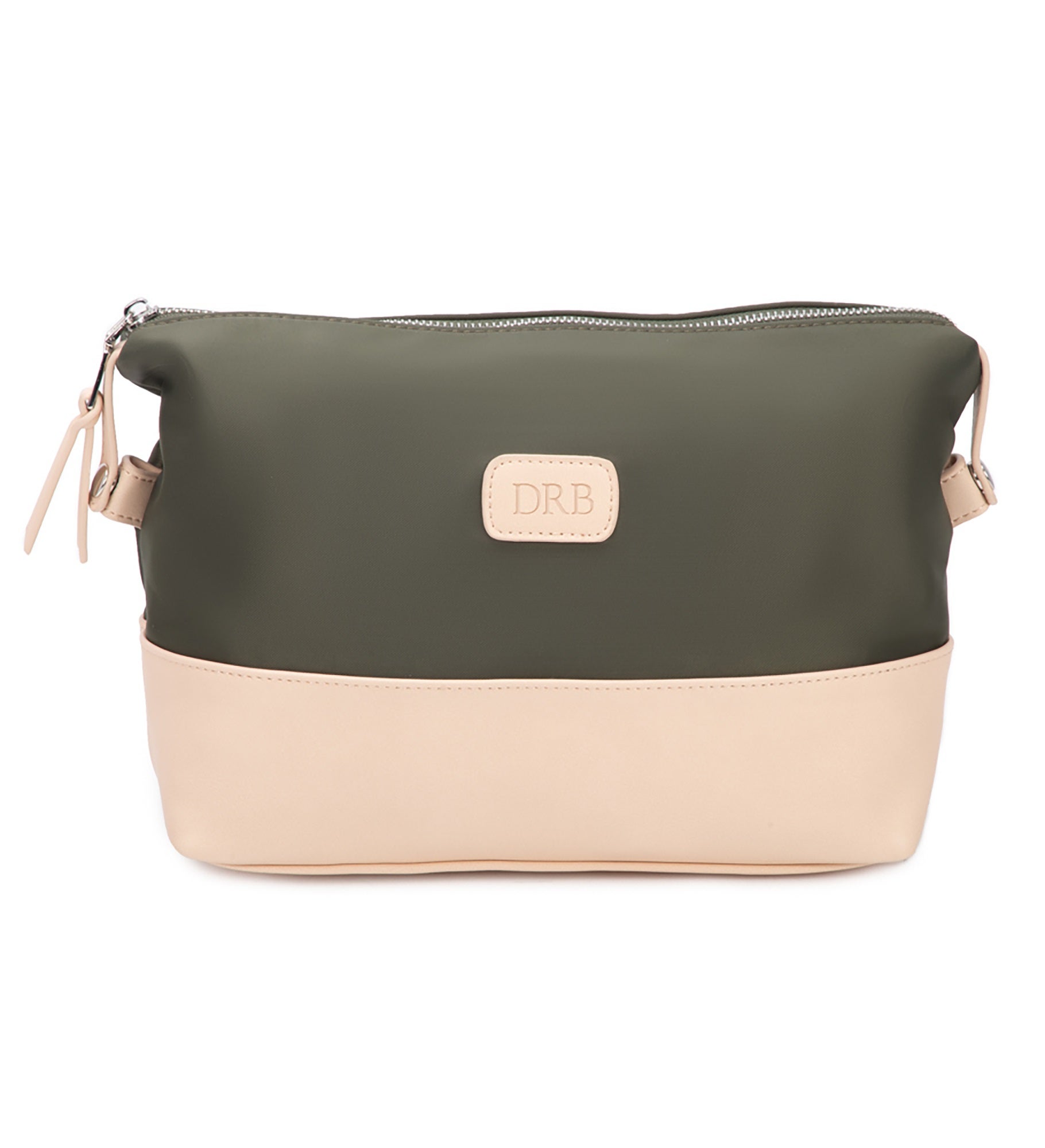 Debossed Green Nylon Toiletry Bag