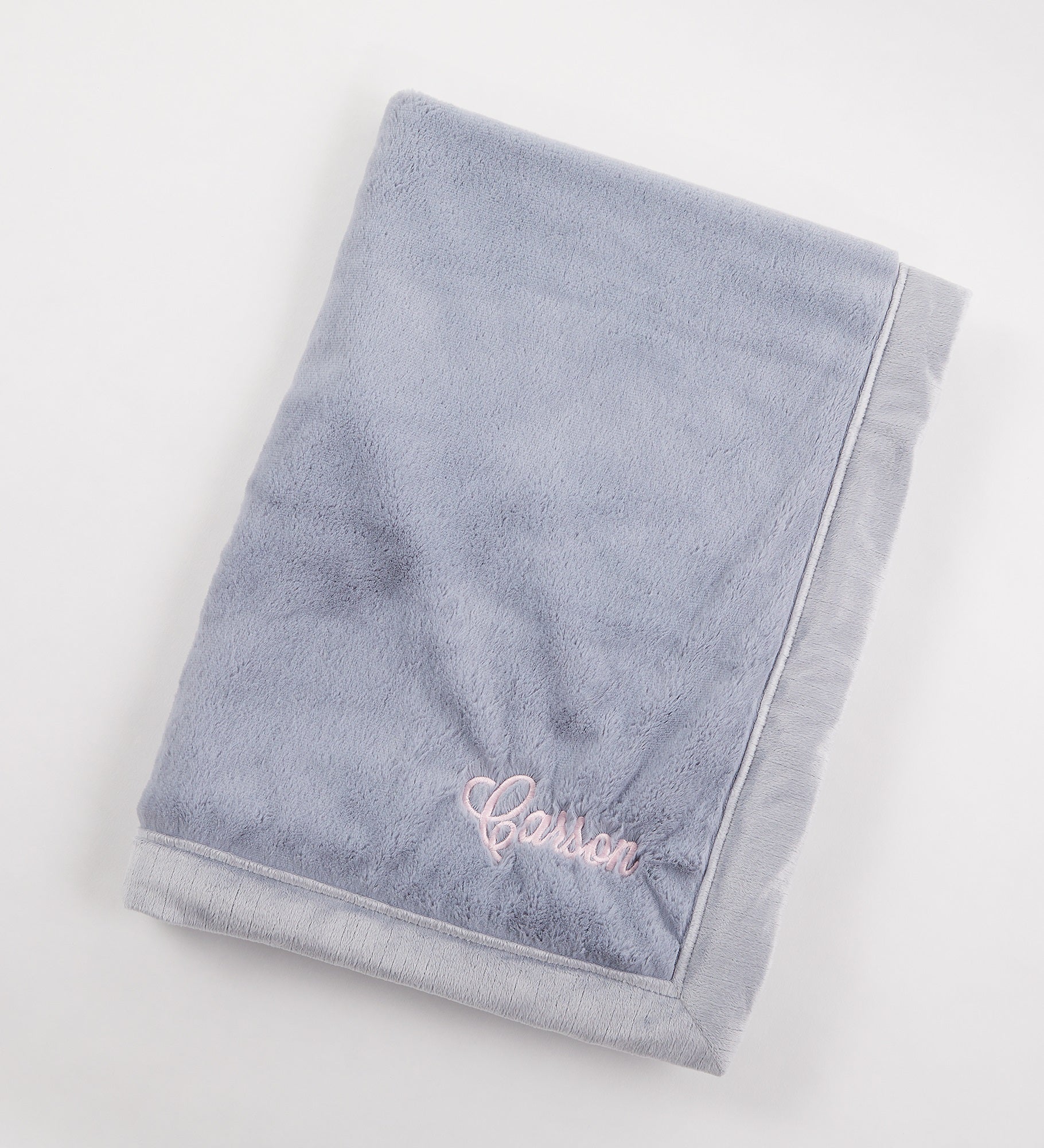 Embroidered Kids Receiving Blanket 30x40" in Storm Cloud Blue