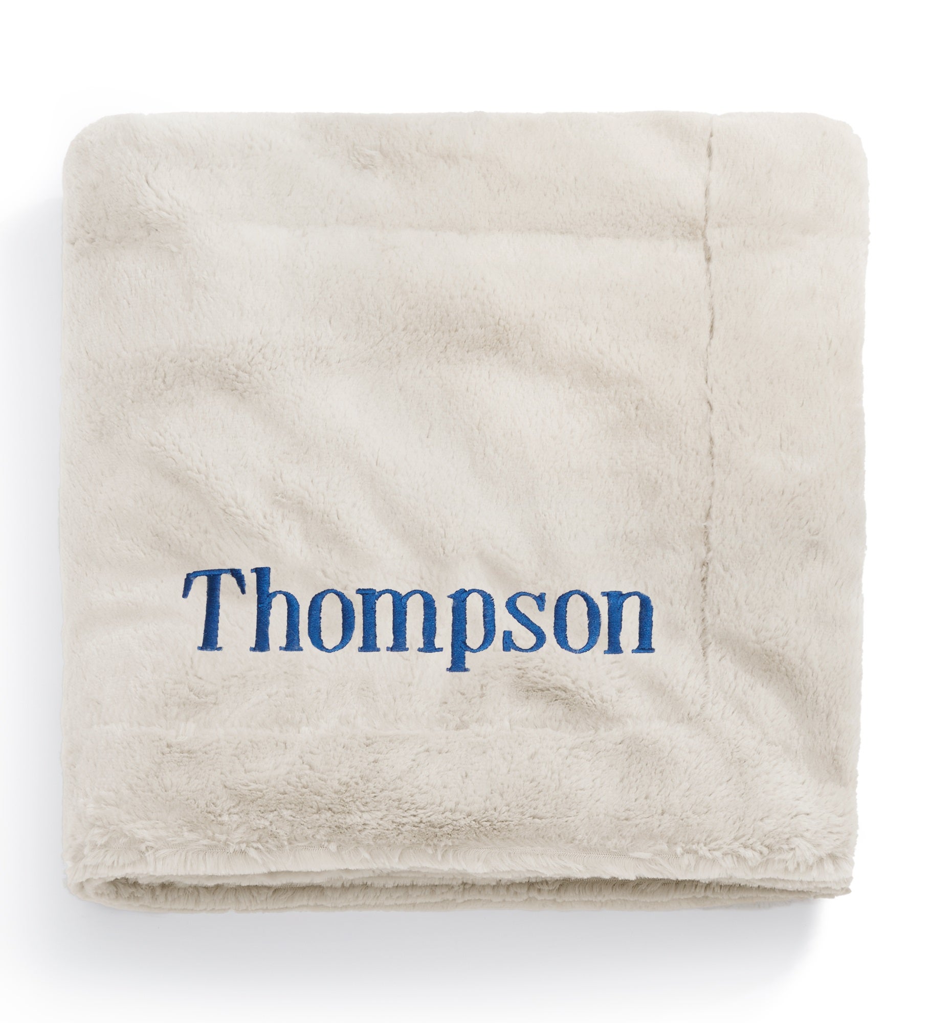 Embroidered Lush Throw Blanket in Feather