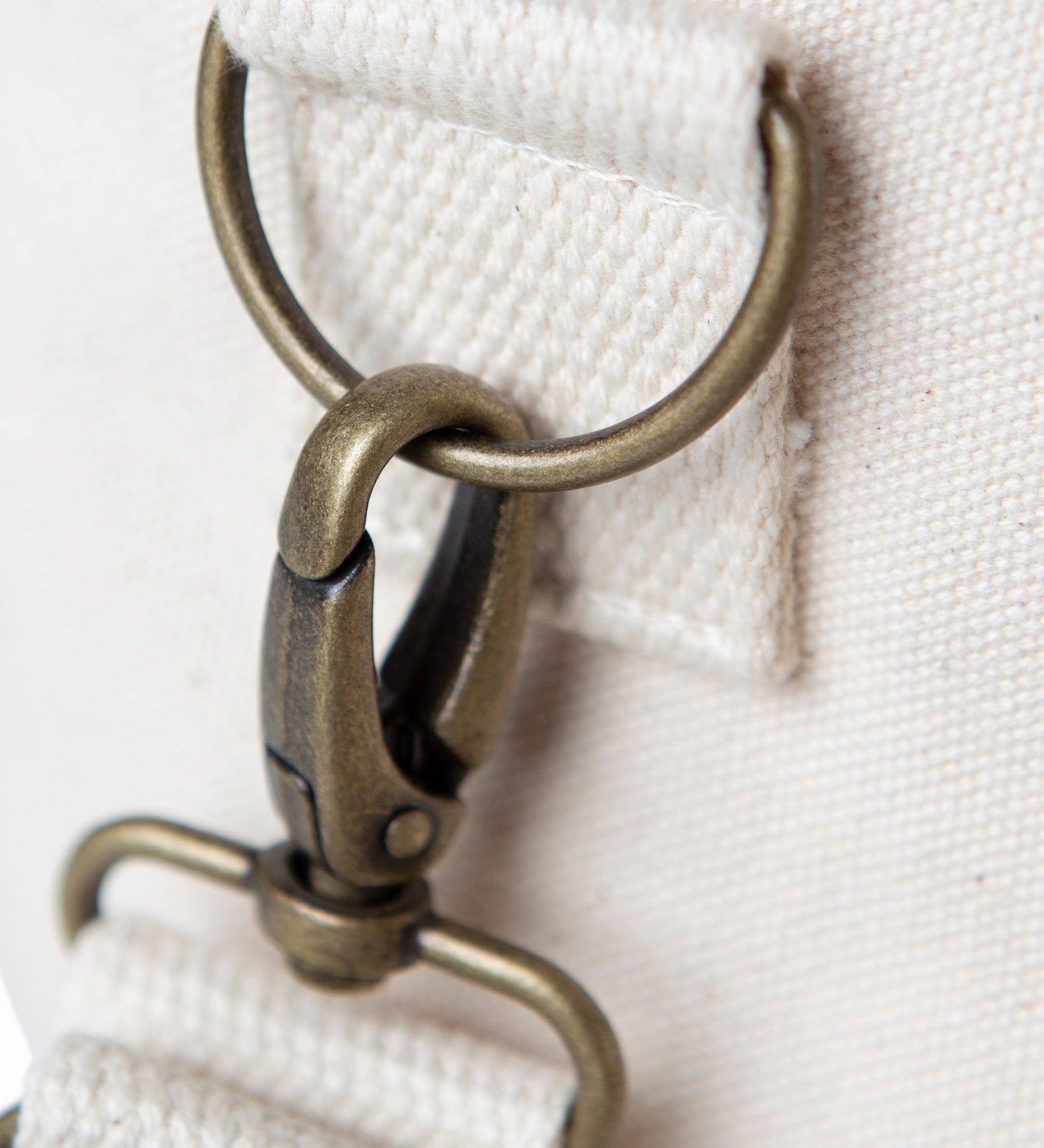 Embroidered Utility Canvas Tote in Natural/Navy  Centered Text