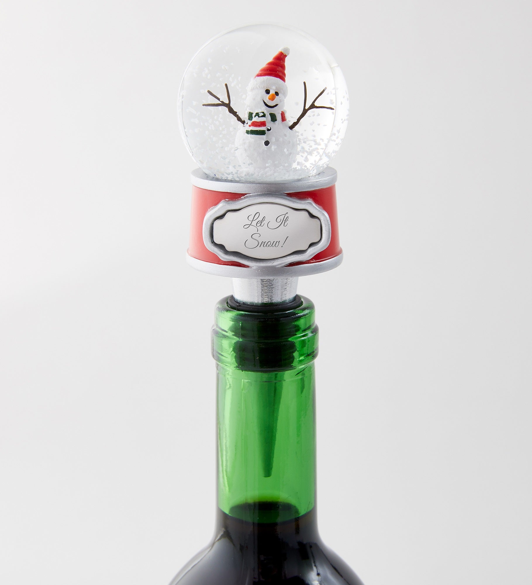 Engraved Mini Snowman Snow Globe Wine Bottle Stopper