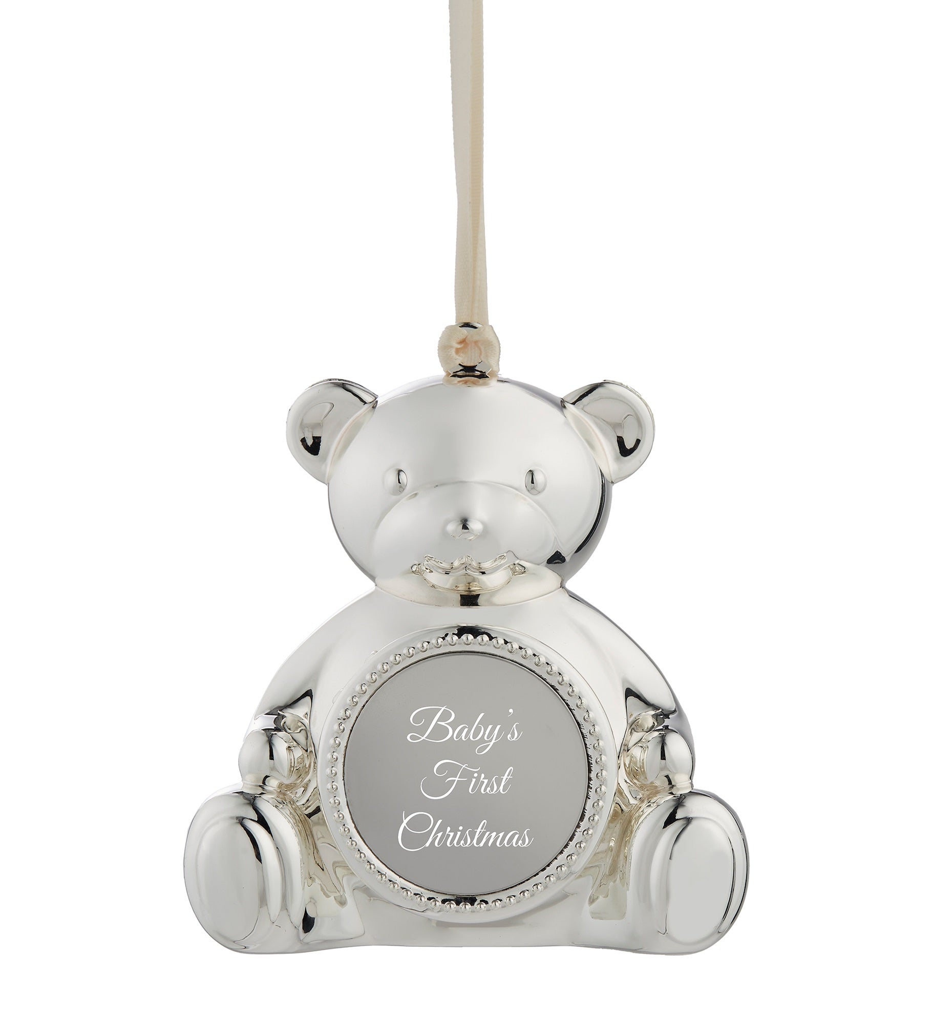 Engraved Teddy Bear Locket Ornament