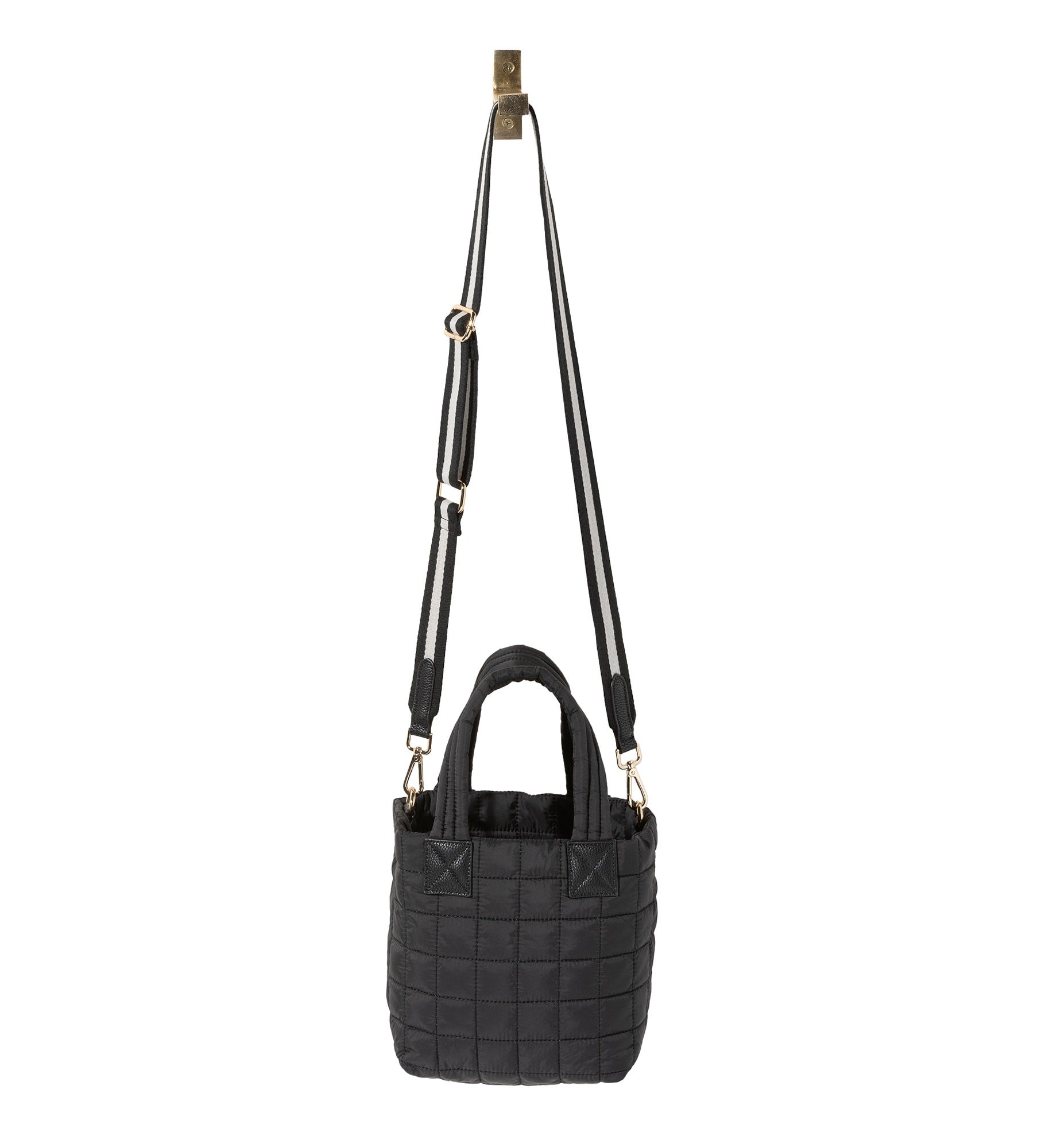 Embroidered Shiraleah Quilted Mini Tote in Black