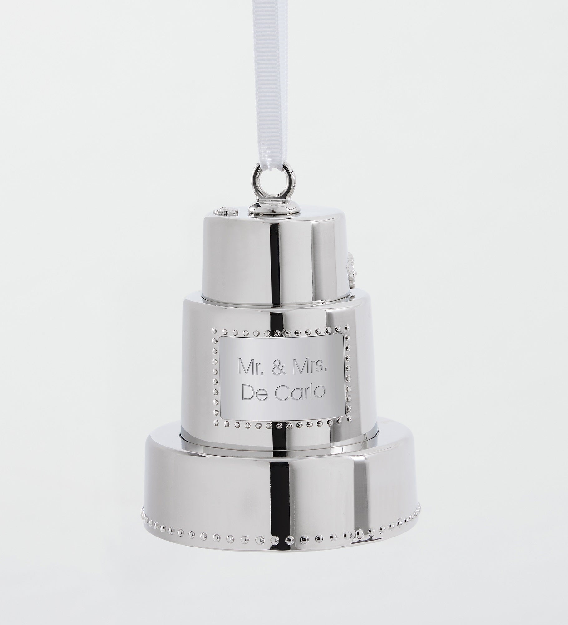 Engraved Tiered Wedding Cake Ornament