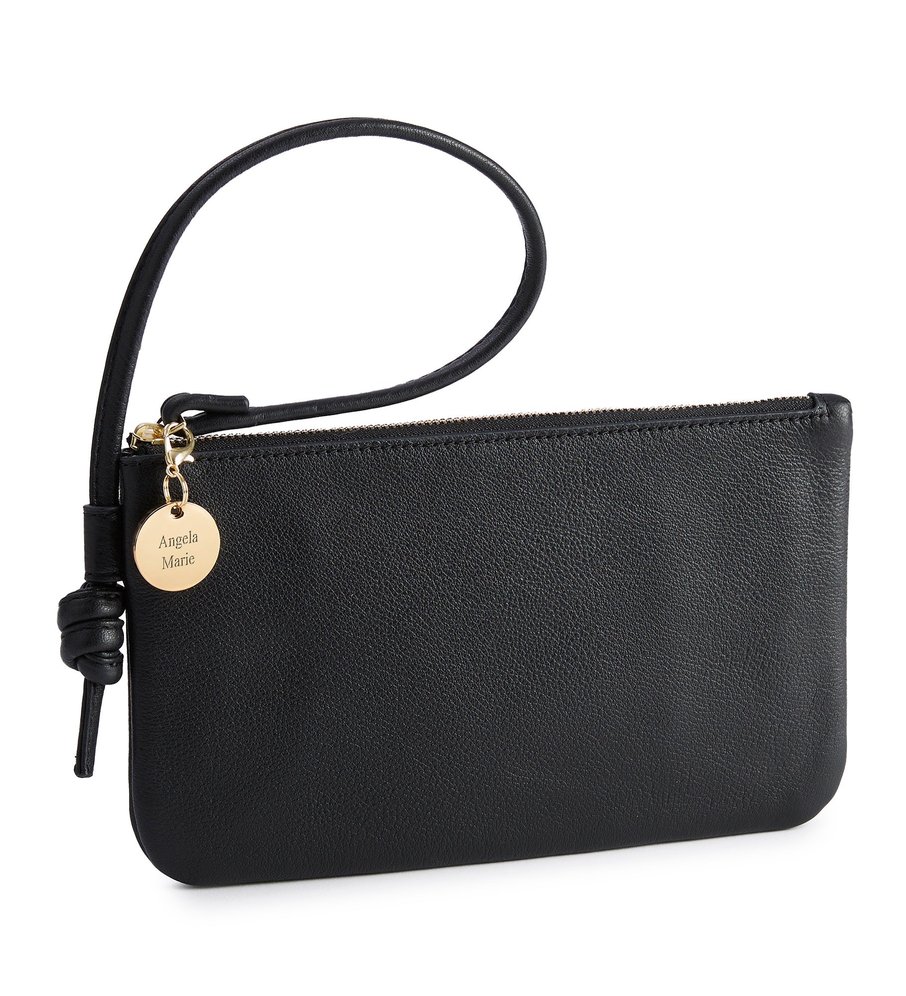 Engraved Vera Bradley Leather Wristlet in Moonless Night