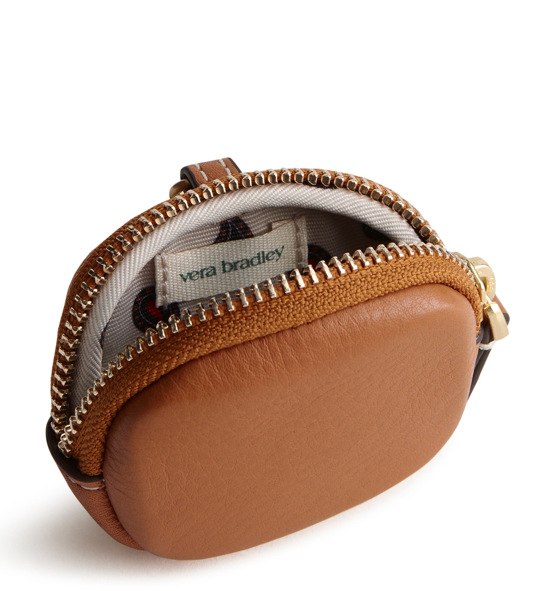 Vera Bradley Leather AirPods Bag Charm in Roasted Pecan