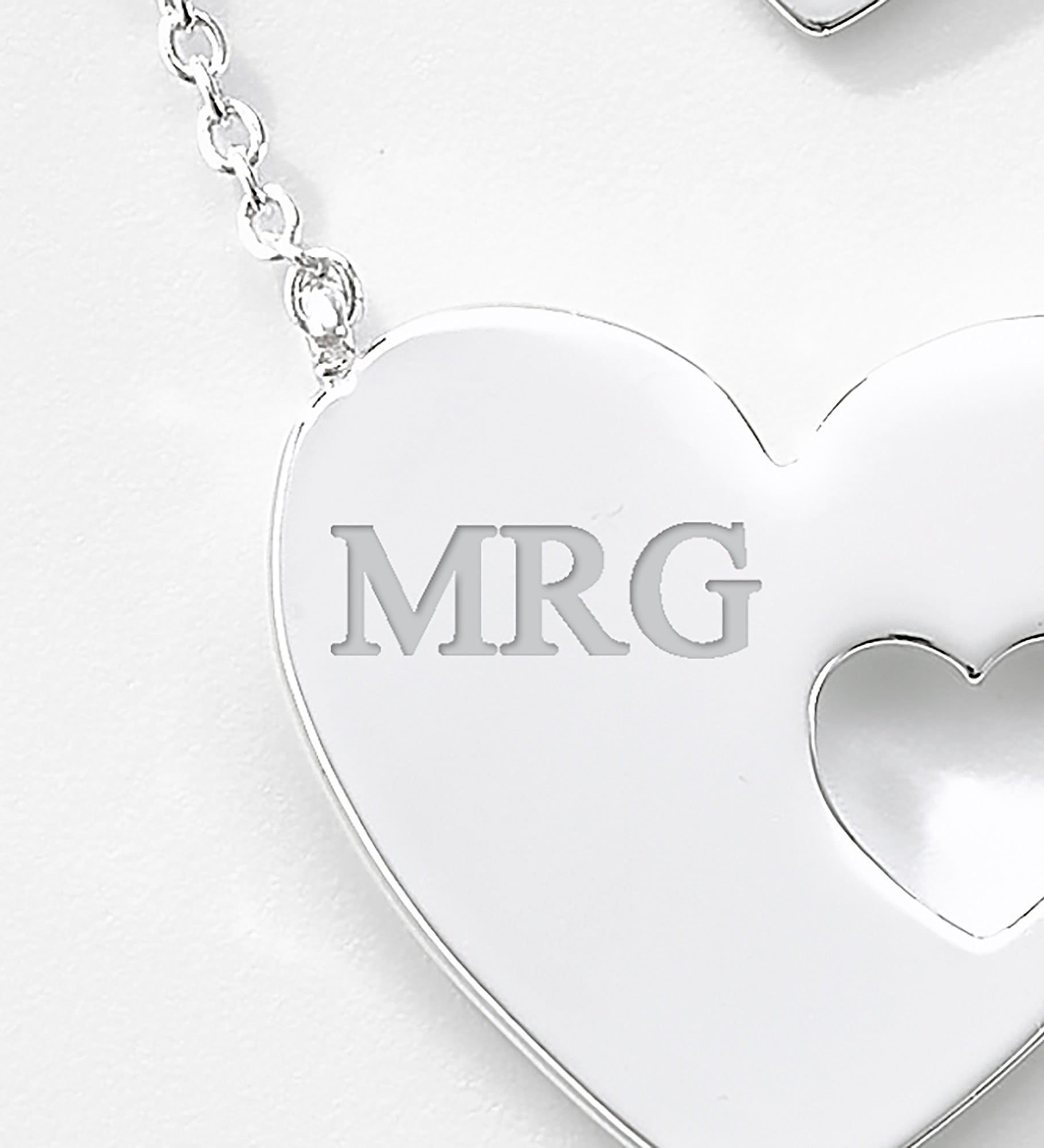 Kittenish Engraved Big & Little Heart Necklace Set