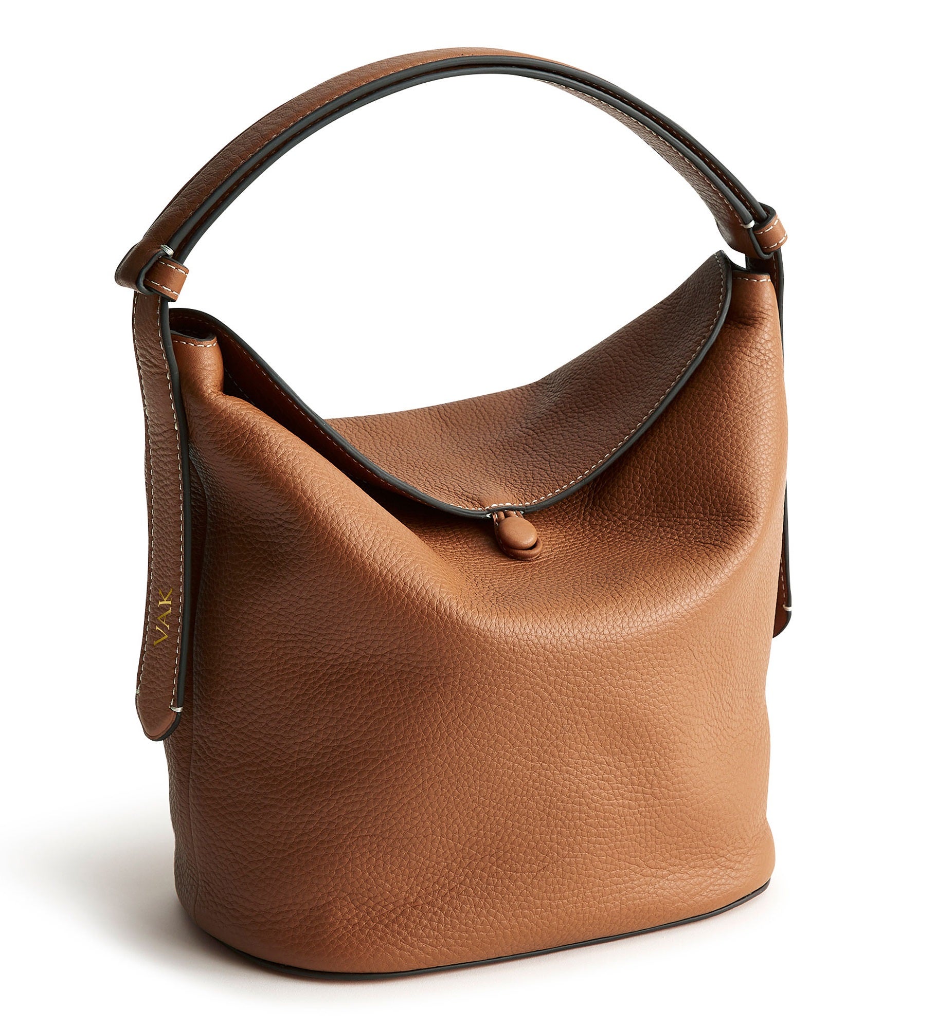 Debossed Vera Bradley Astoria Leather Shoulder Bag in Roasted Pecan