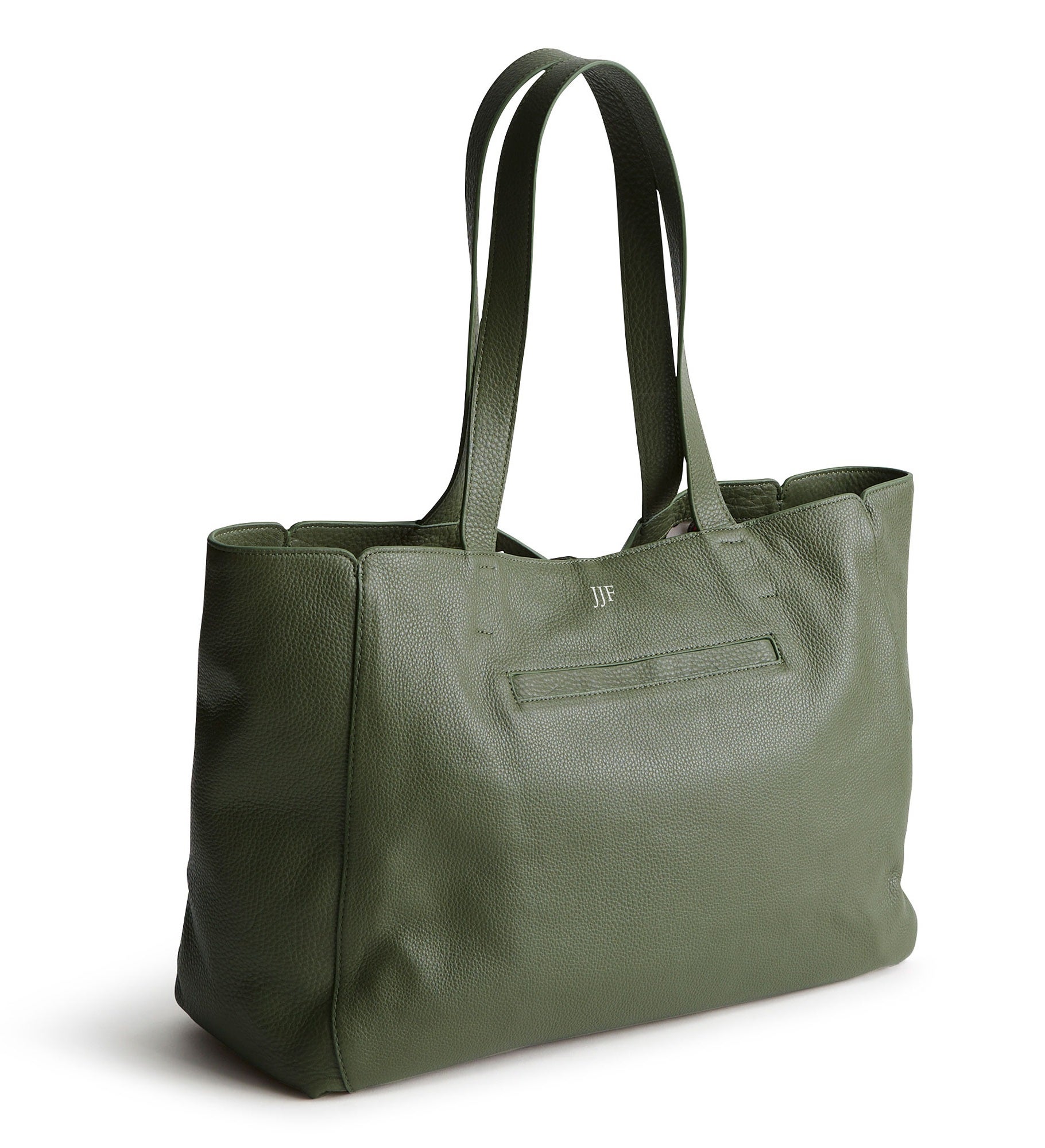 Debossed Vera Bradley Leather Hathaway Tote in Bronze Green