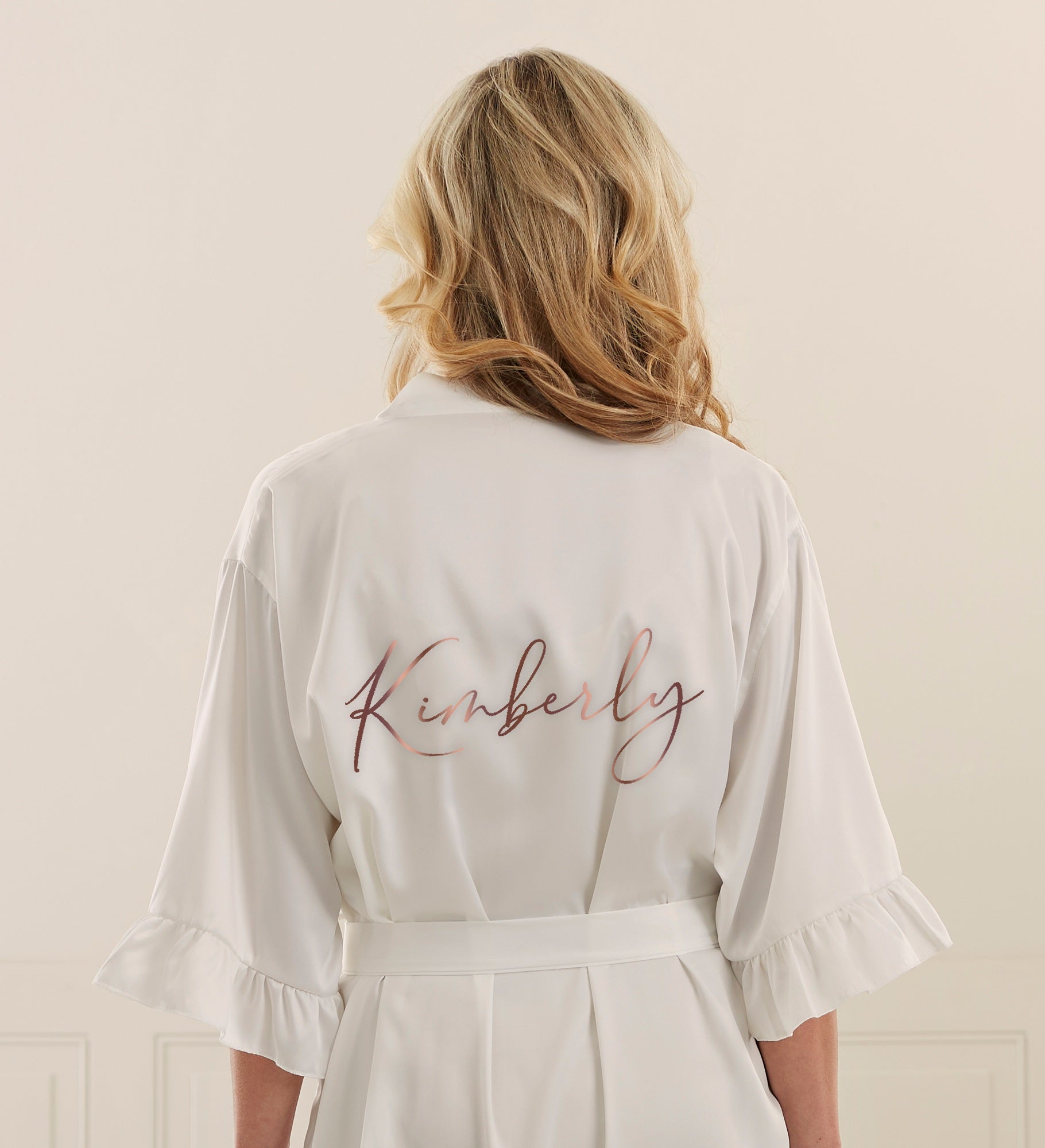 Kittenish Metallic Foil Personalized Satin Robe