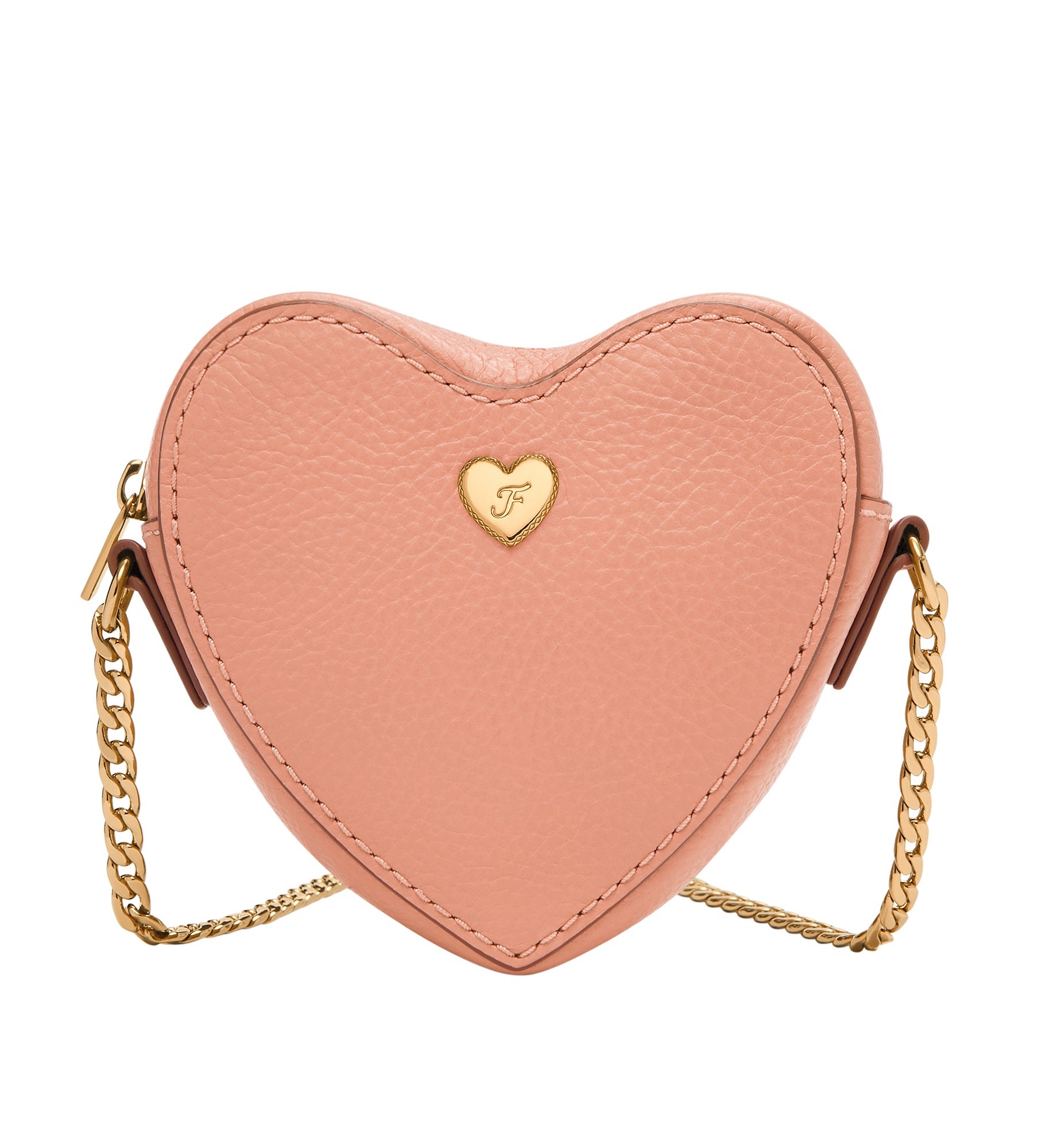 Fossil Heart Zip Wallet in Ethereal Pink