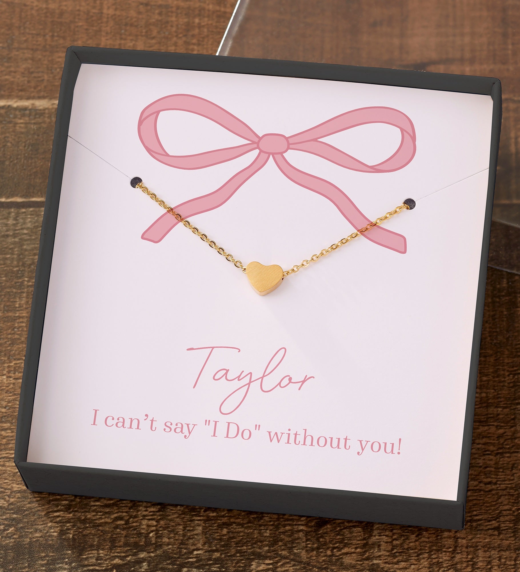 Kittenish Necklace in Printed Pink Bow Card Box 