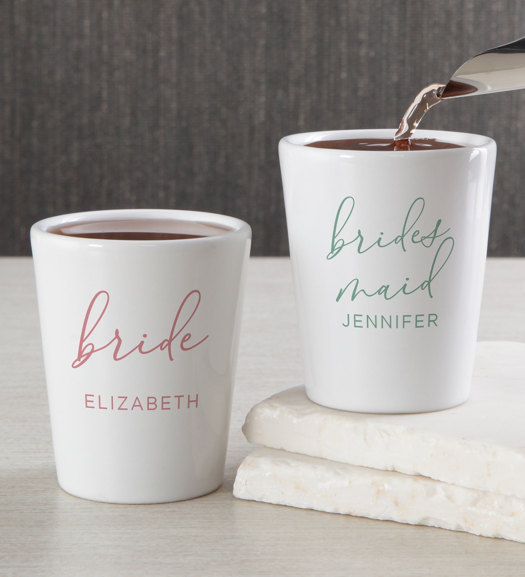 Kittenish Watercolor Bridal Party Personalized Ceramic Shot Glass