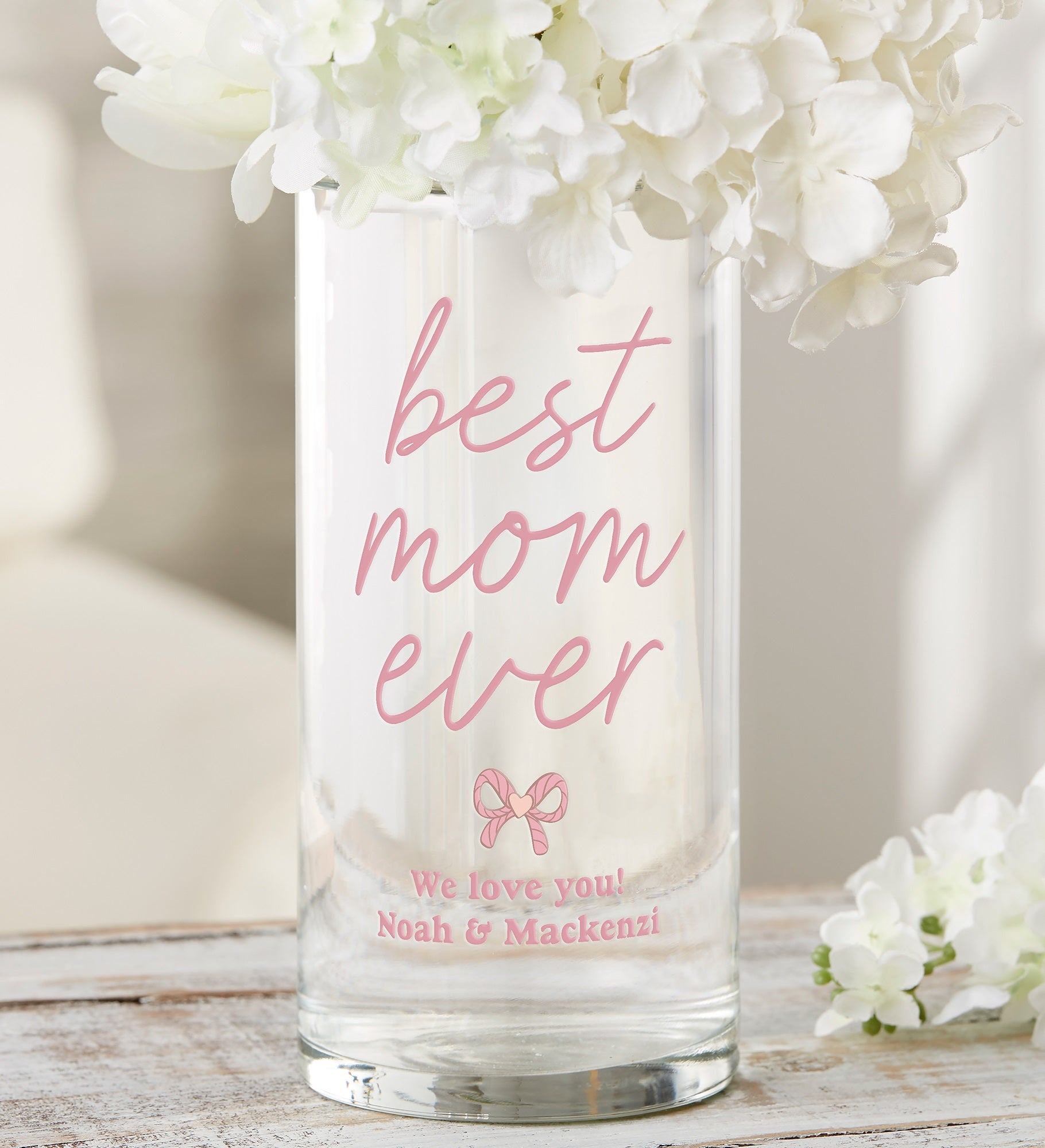 Kittenish Personalized Best Mom Ever Glass Vase