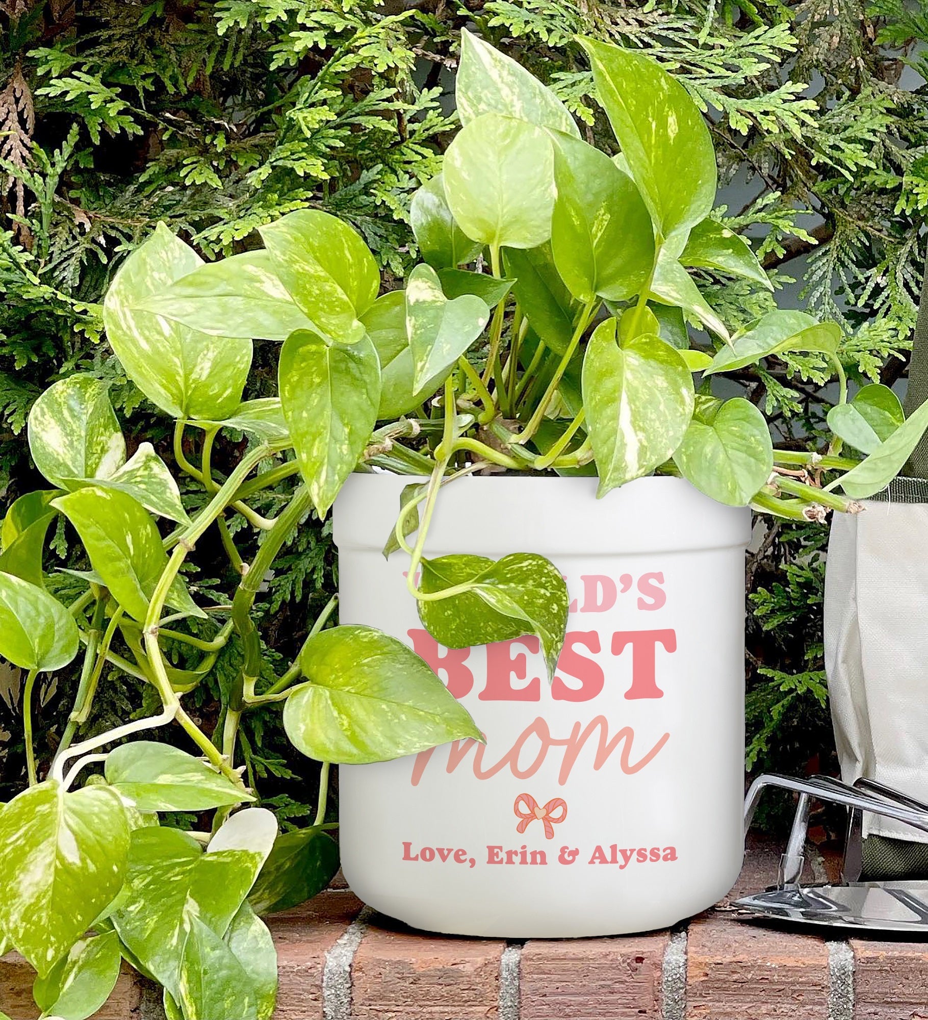 Kittenish Personalized World's Best Mom Flower Pot