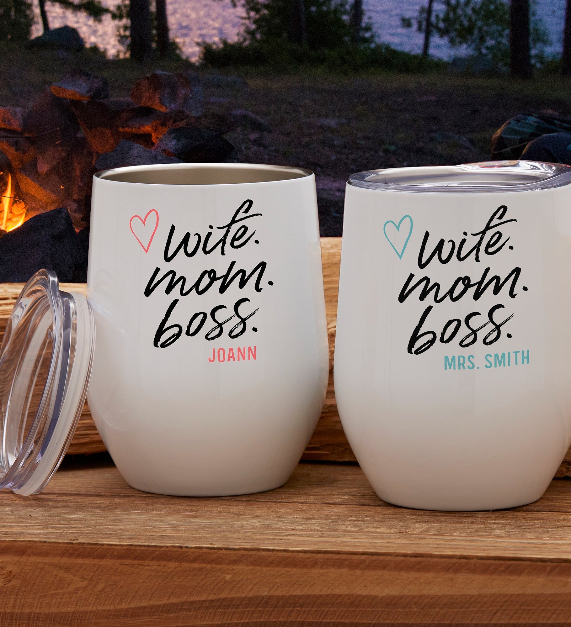 Kittenish Wife. Mom. Boss. Personalized Stainless Insulated Wine Tumbler