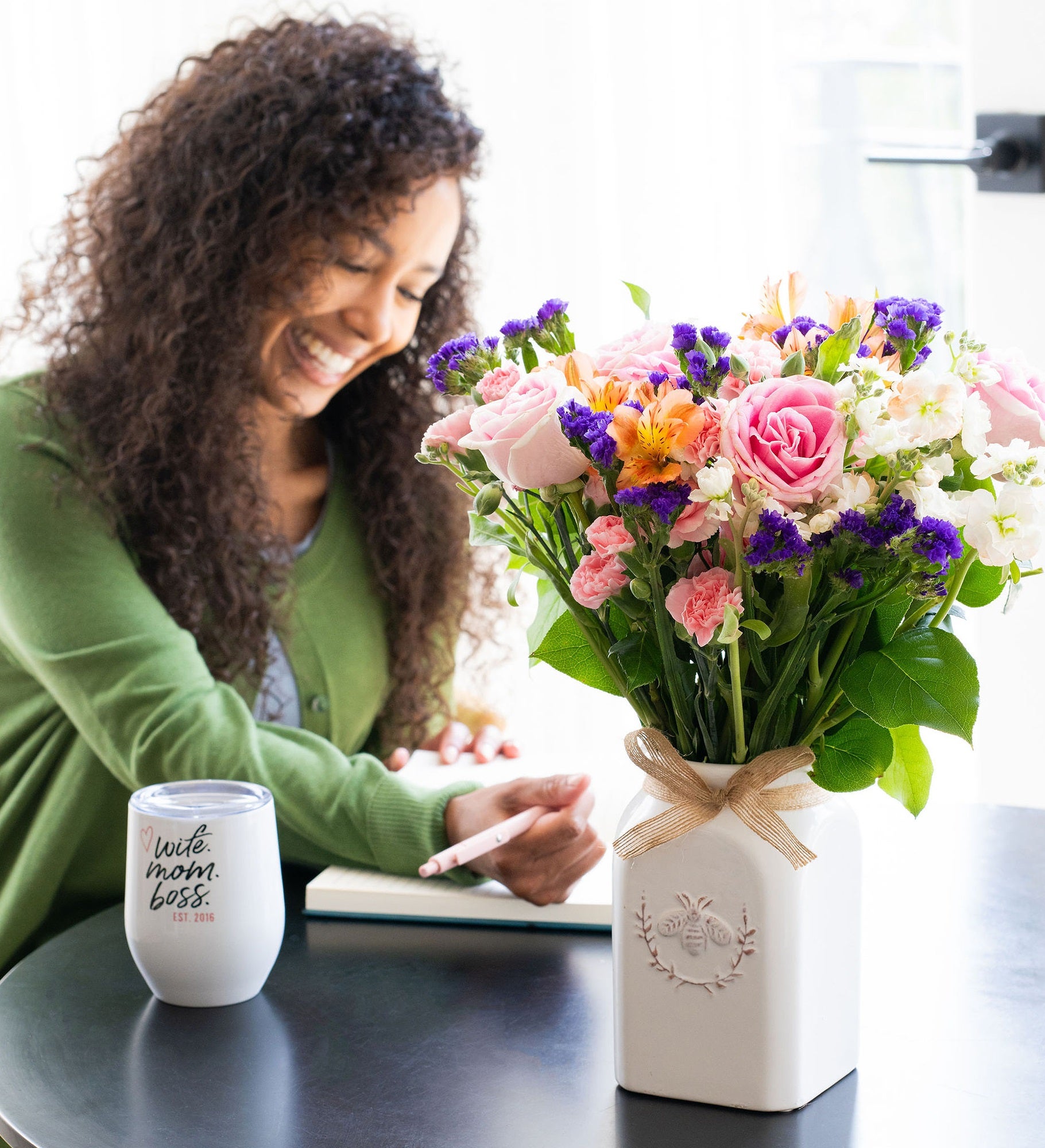 Kittenish Wife. Mom. Boss. Personalized Stainless Insulated Wine Tumbler