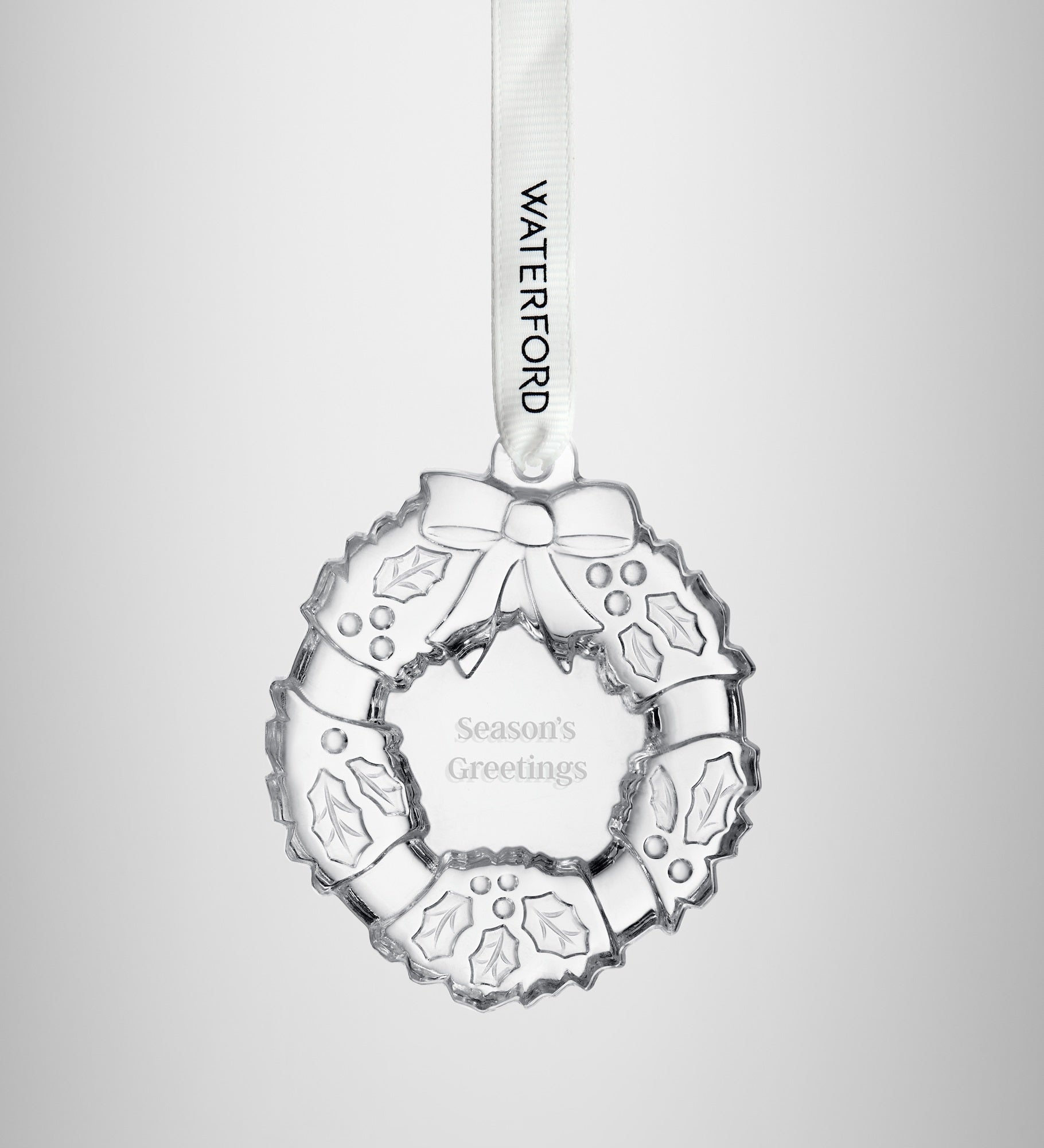 Etched Waterford Crystal Wreath Ornament