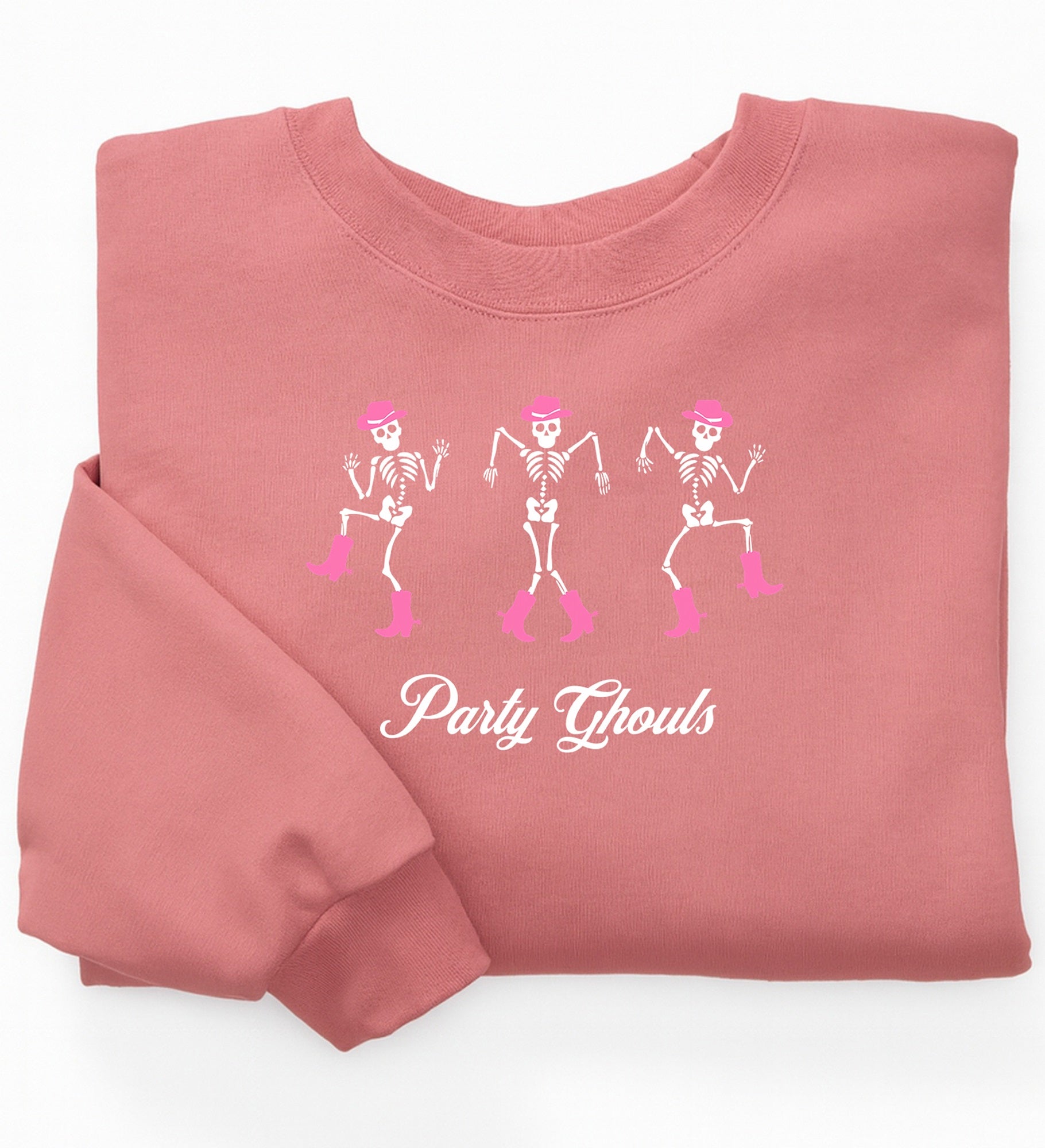 Kittenish Personalized Pinkoween Dancing Skeletons Sweatshirts